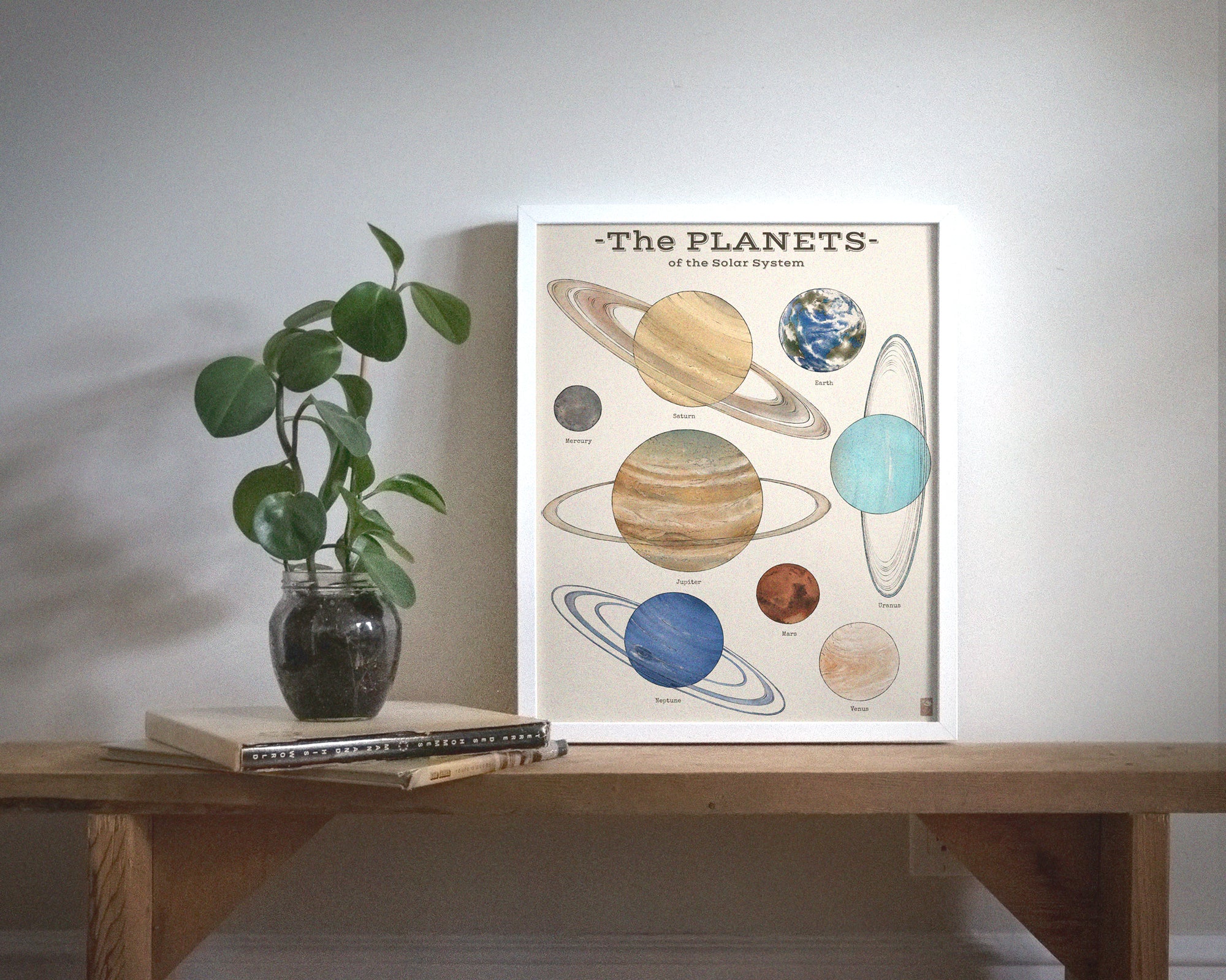"The Planets" by Catherine Hébert - Solar System Planet Chart Fine Art Print