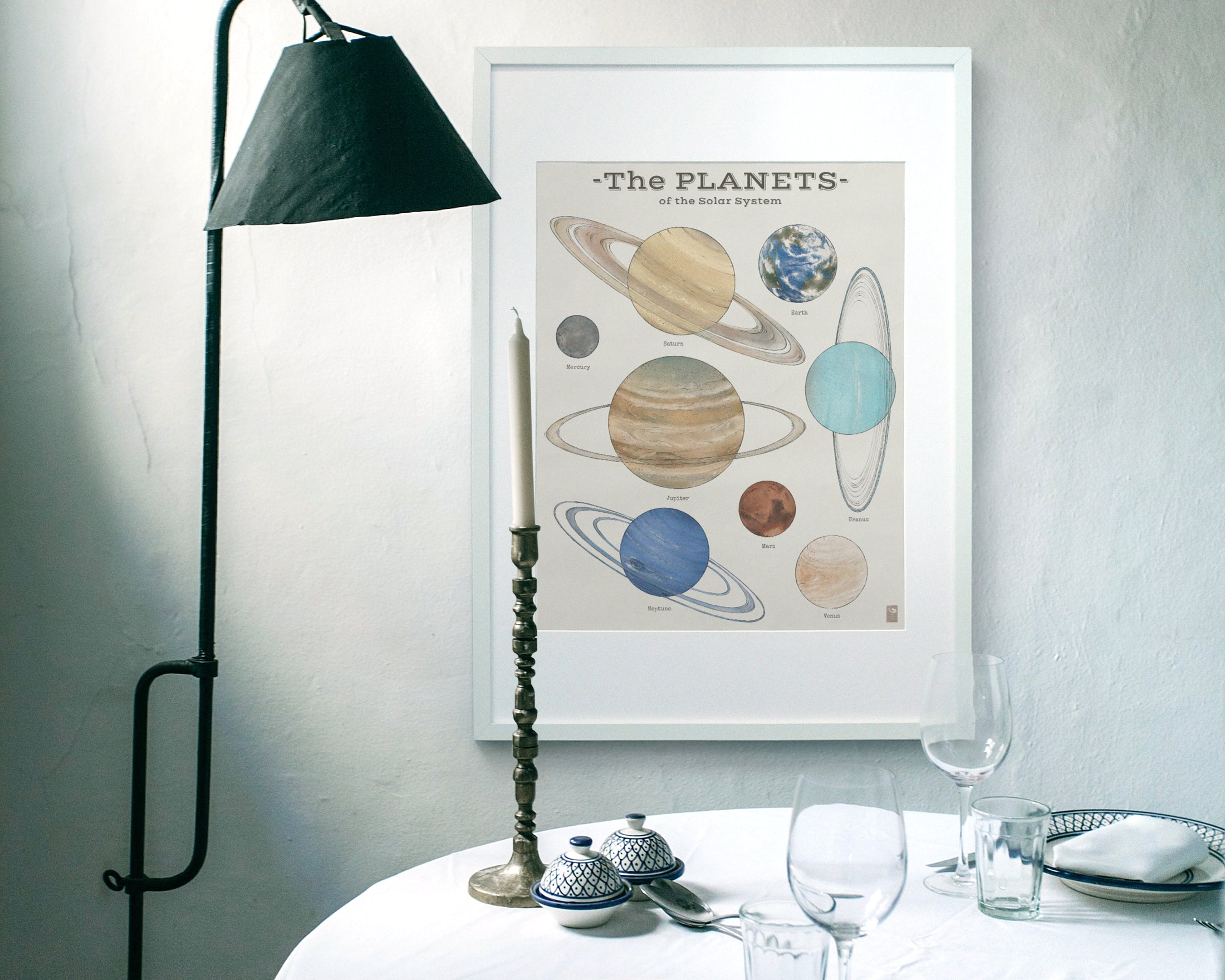 Solar System Planet Chart Giclee Art Print – The Ugly Cat Studio ...