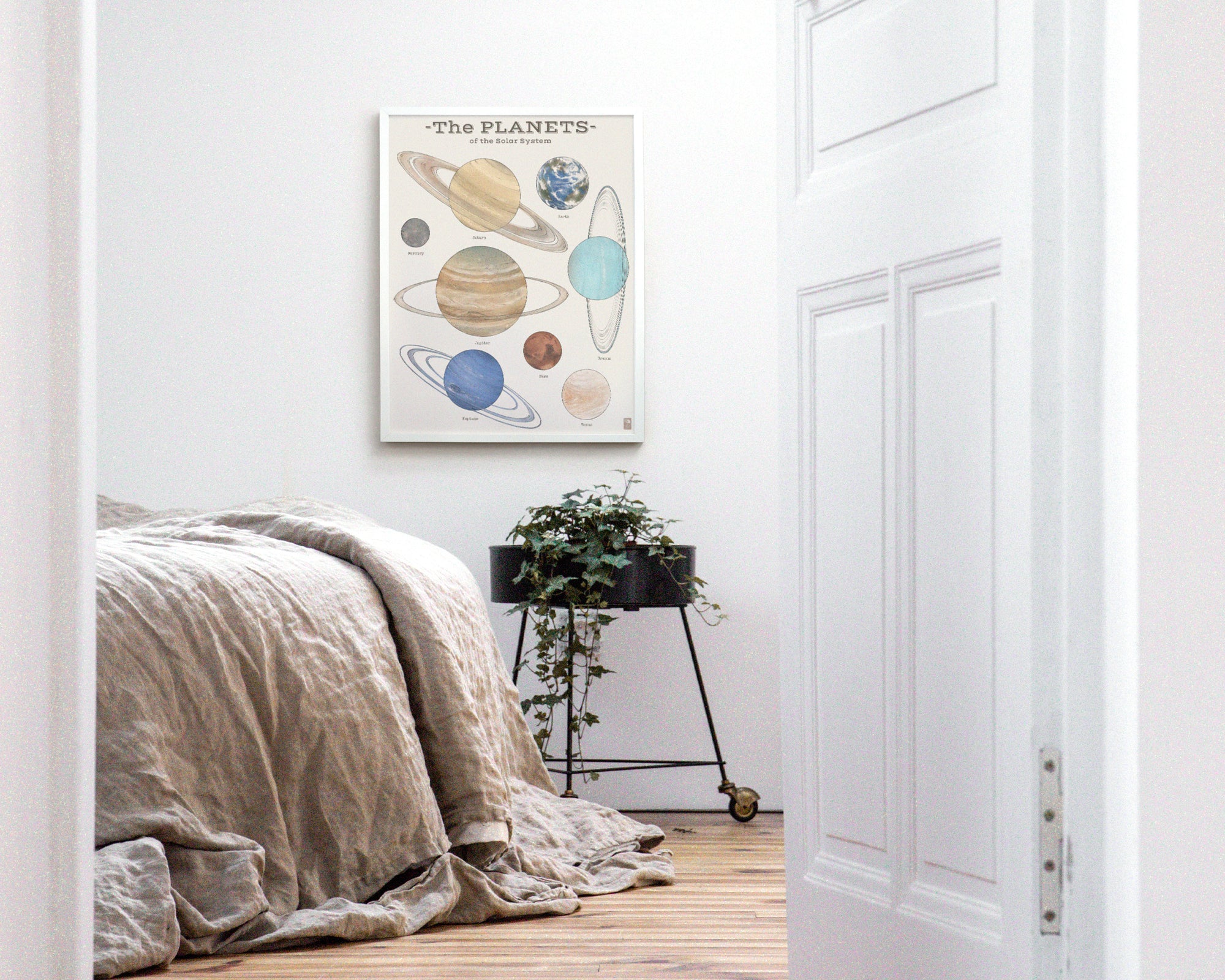 "The Planets" by Catherine Hébert - Solar System Planet Chart Fine Art Print