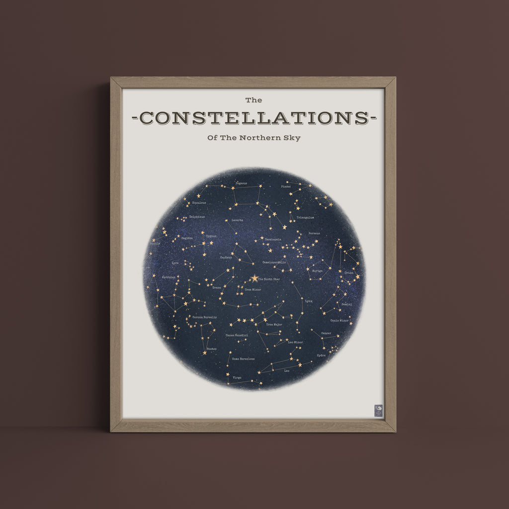 "The Constellations of the Northern Hemisphere" by Catherine Hébert - Astronomy Star Chart Fine Art Print