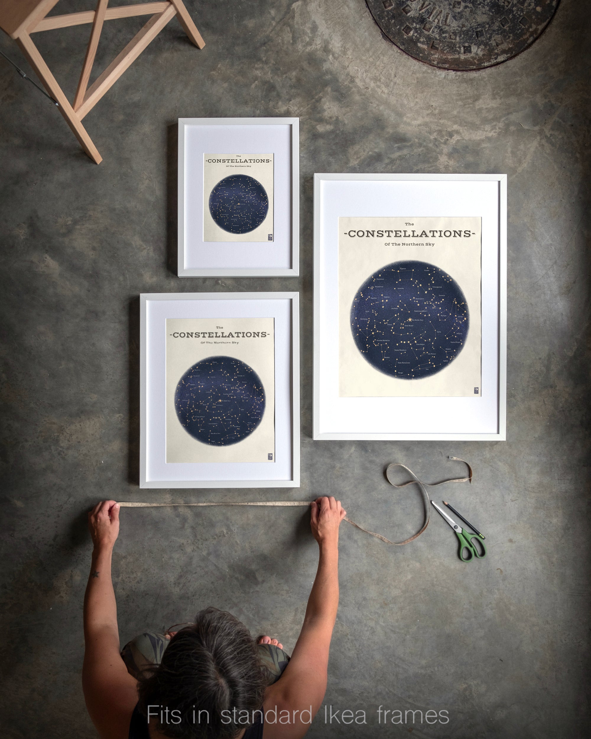 "The Constellations of the Northern Hemisphere" by Catherine Hébert - Astronomy Star Chart Fine Art Print – Kids Room, Living Room Decor – Gift for Boy or Girl