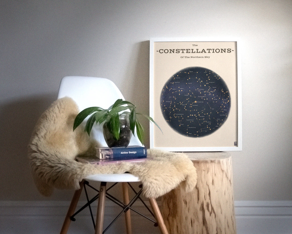 "The Constellations of the Northern Hemisphere" by Catherine Hébert - Astronomy Star Chart Fine Art Print