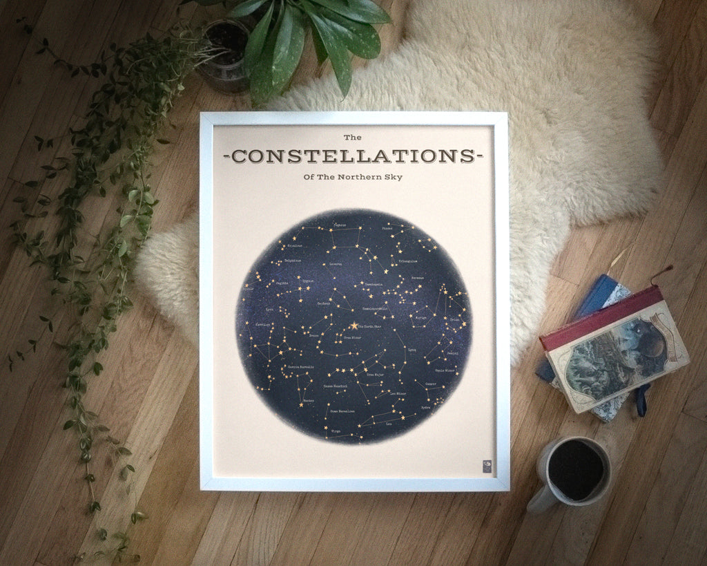 "The Constellations of the Northern Hemisphere" by Catherine Hébert - Astronomy Star Chart Fine Art Print
