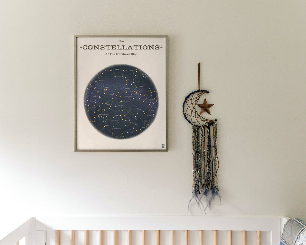 "The Constellations of the Northern Hemisphere" by Catherine Hébert - Astronomy Star Chart Fine Art Print
