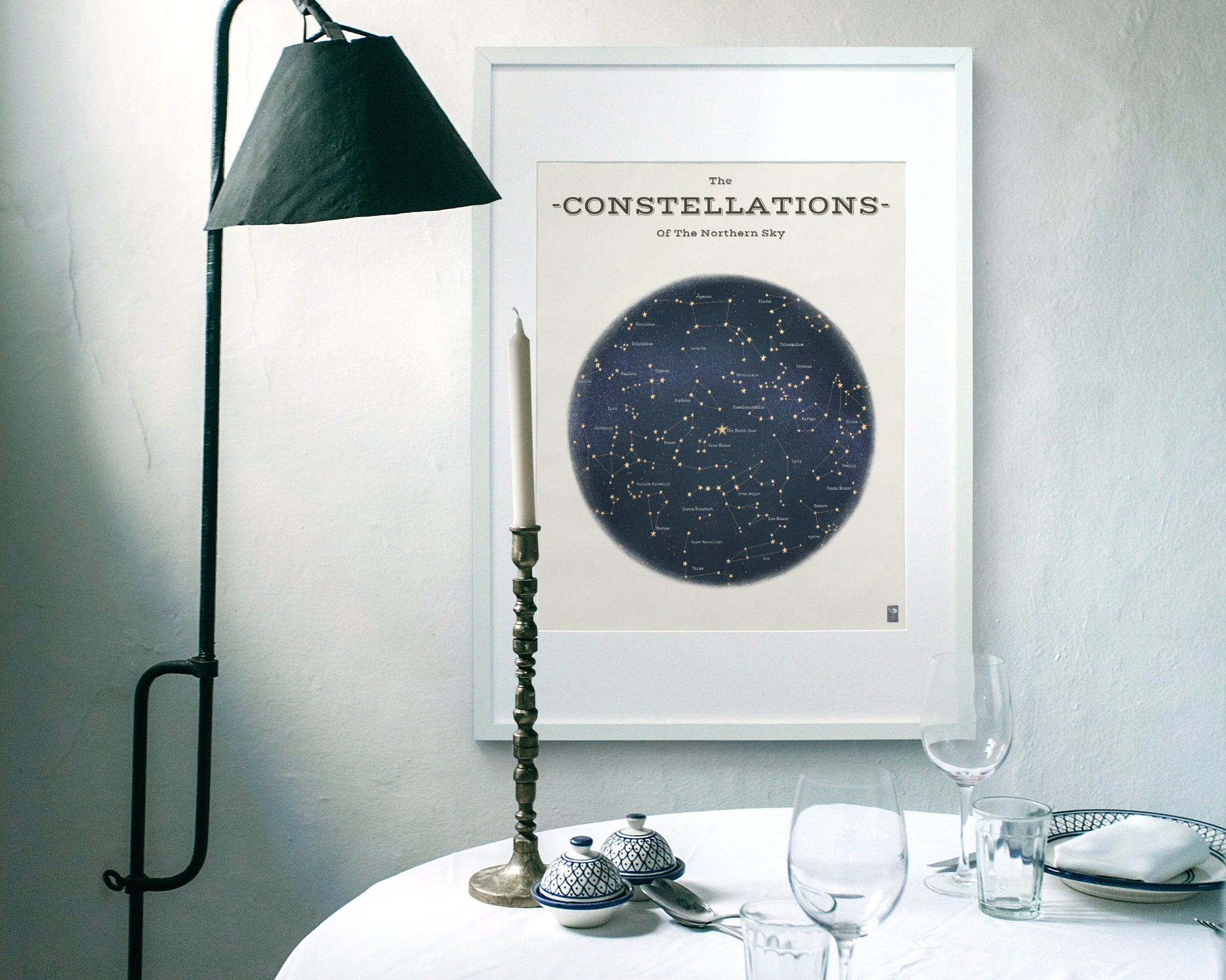 "The Constellations of the  Northern Hemisphere" by Catherine Hébert - Astronomy Star Chart Giclee Art Print
