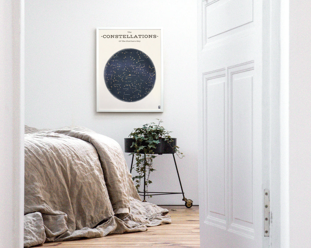 "The Constellations of the Northern Hemisphere" by Catherine Hébert - Astronomy Star Chart Fine Art Print