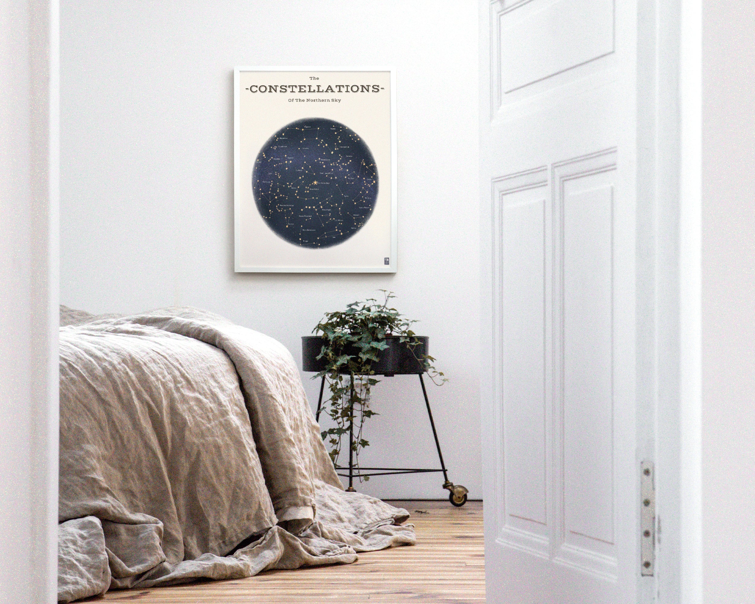 "The Constellations of the Northern Hemisphere" by Catherine Hébert - Astronomy Star Chart Fine Art Print – Kids Room, Living Room Decor – Gift for Boy or Girl