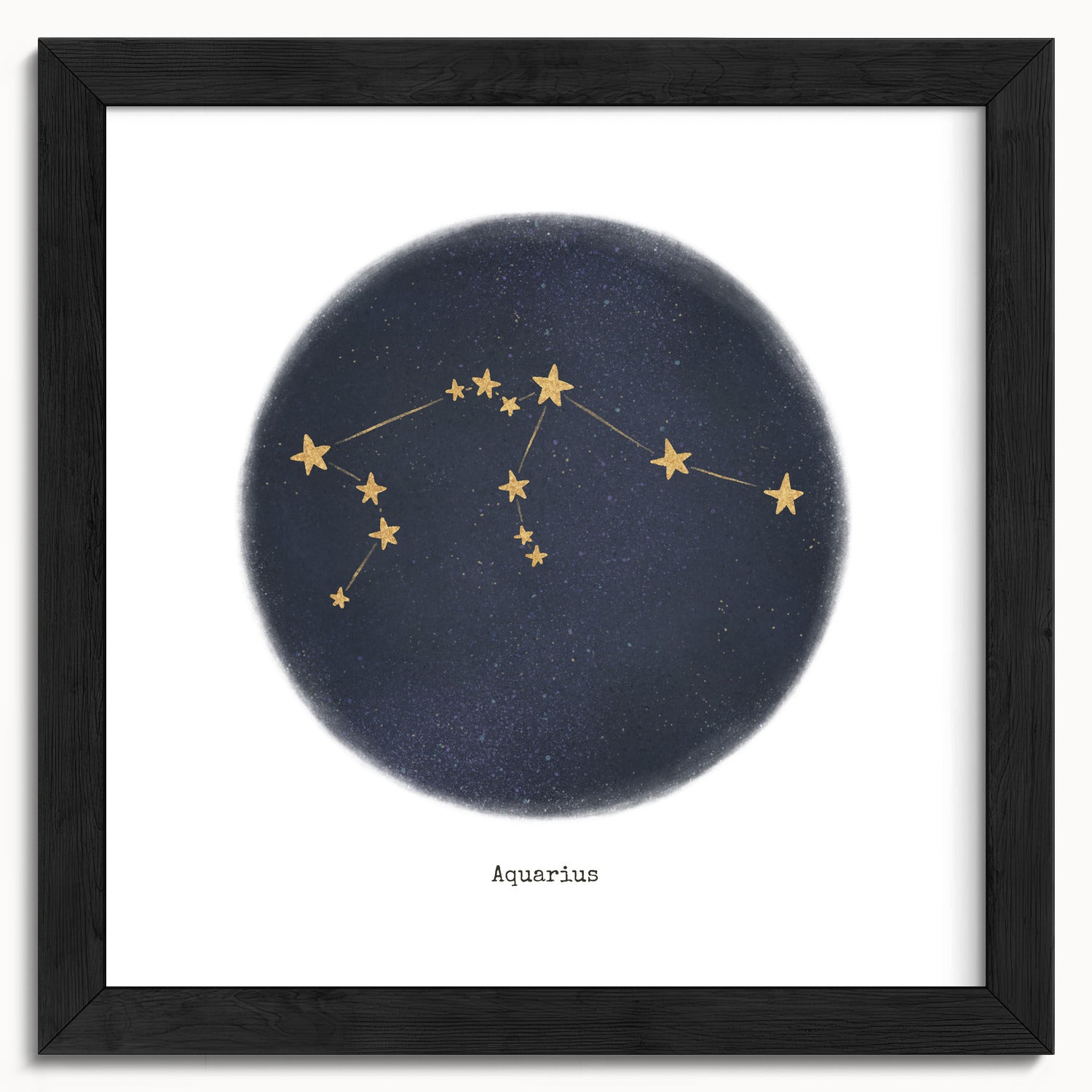 "Aquarius ♒" by Catherine Hébert - Aquarius Zodiac Constellation Fine Art Print - 10"x10" size