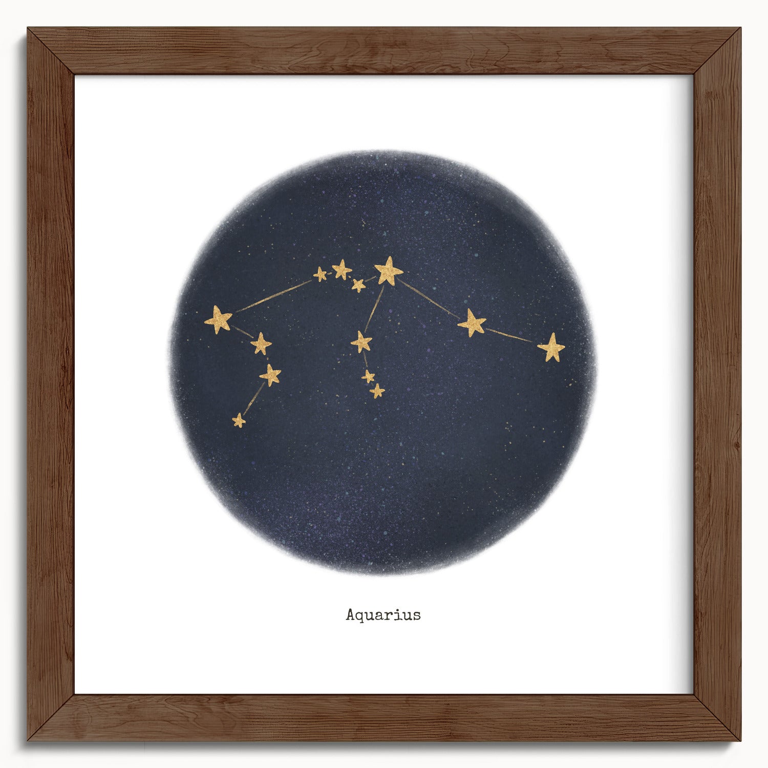 "Aquarius ♒" by Catherine Hébert - Aquarius Zodiac Constellation Fine Art Print - 10"x10" size