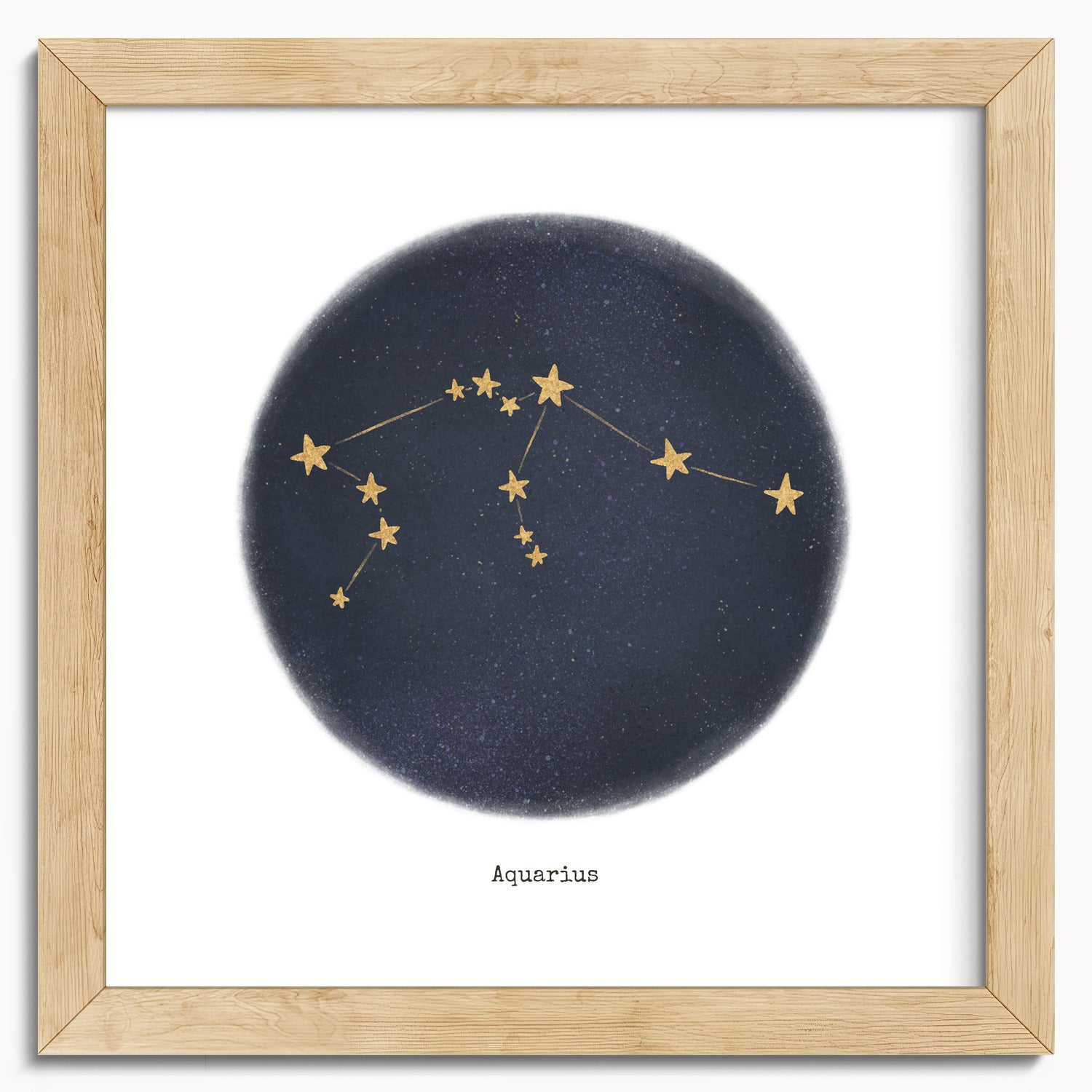 "Aquarius ♒" by Catherine Hébert - Aquarius Zodiac Constellation Fine Art Print - 10"x10" size