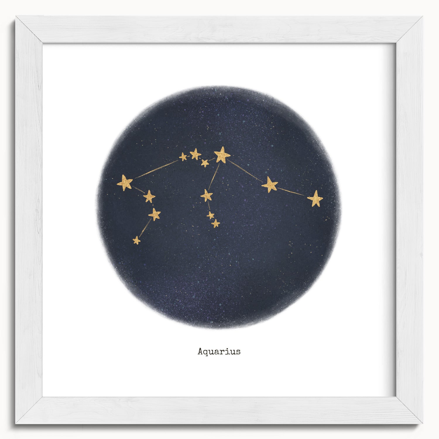 "Aquarius ♒" by Catherine Hébert - Aquarius Zodiac Constellation Fine Art Print - 10"x10" size