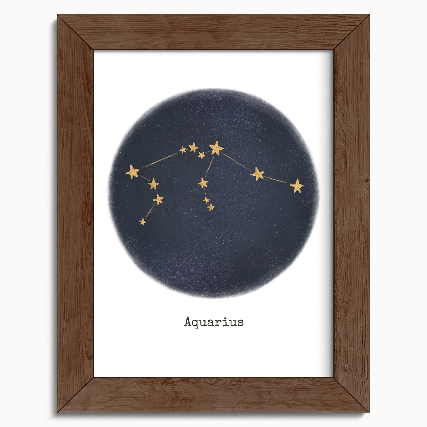 "Aquarius ♒" by Catherine Hébert - Aquarius Zodiac Constellation Fine Art Print - 5"x7" size