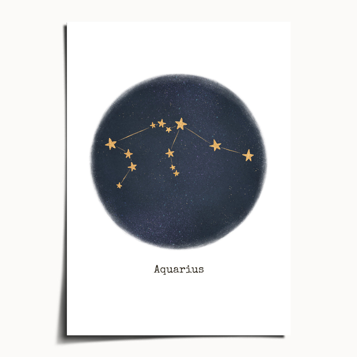"Aquarius ♒" by Catherine Hébert - Aquarius Zodiac Constellation Art Print - 5"x7" size