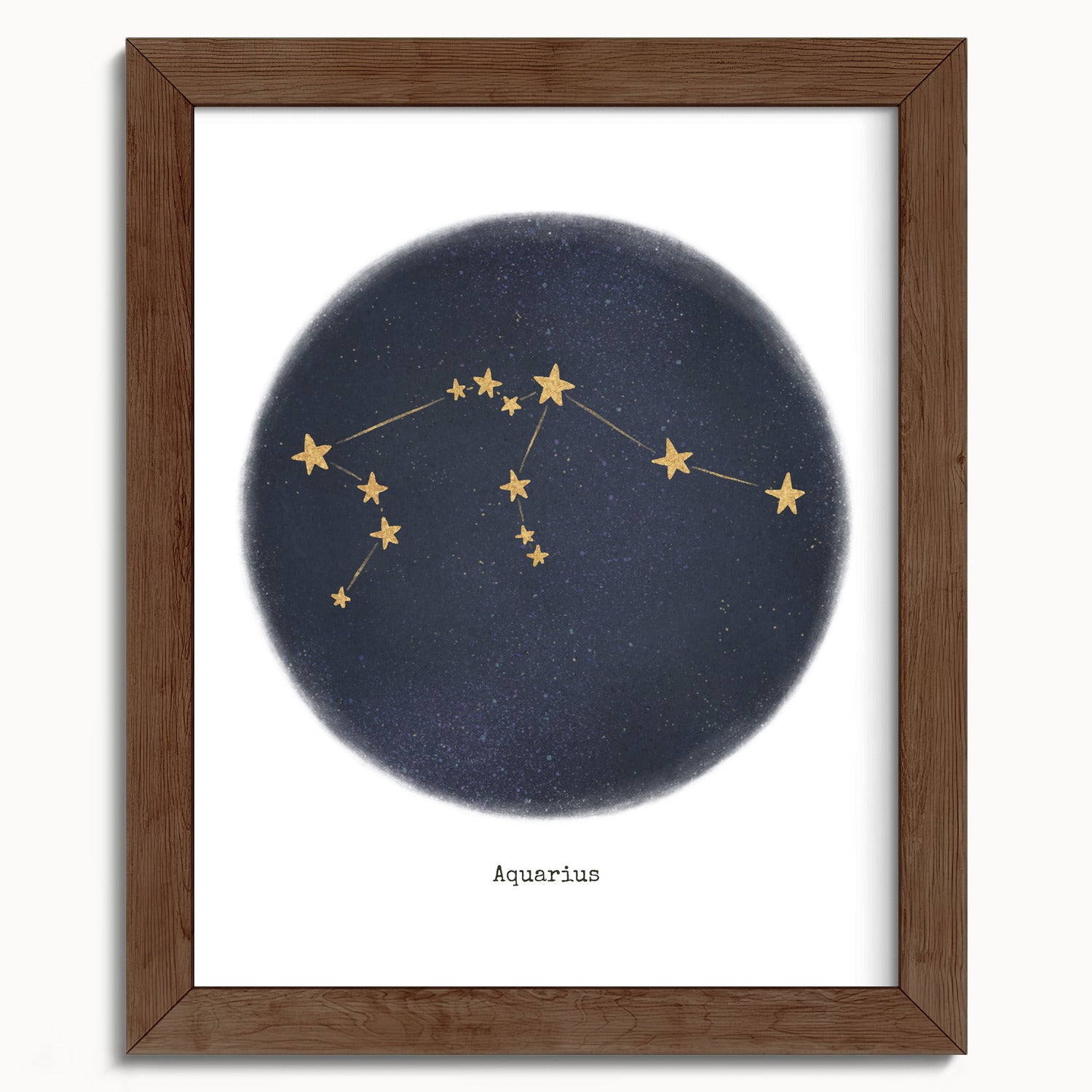 "Aquarius ♒" by Catherine Hébert - Aquarius Zodiac Constellation Fine Art Print - 8"x10" size
