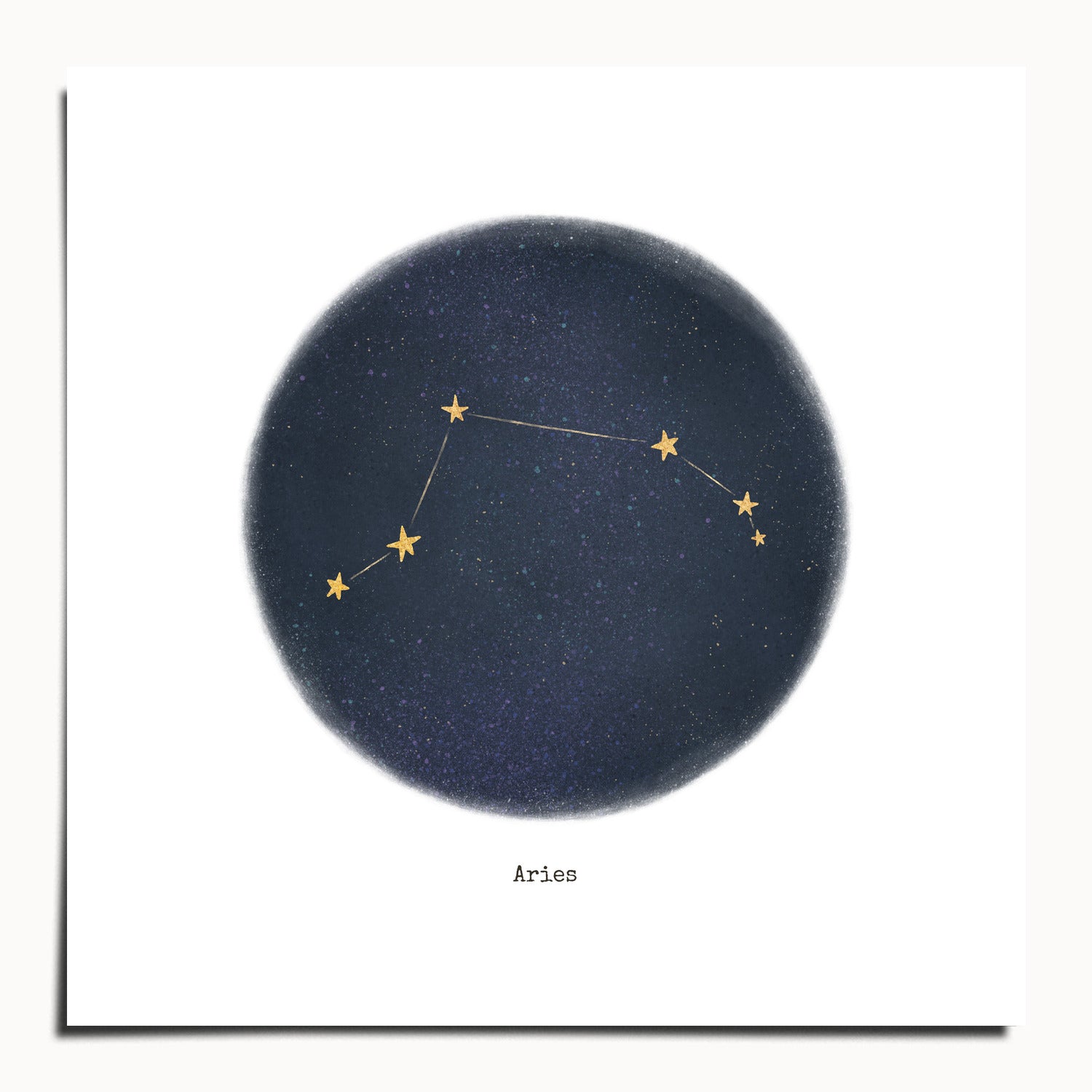 "Aries ♈" by Catherine Hébert - Aries Zodiac Constellation Fine Art Print - 10"x10" size