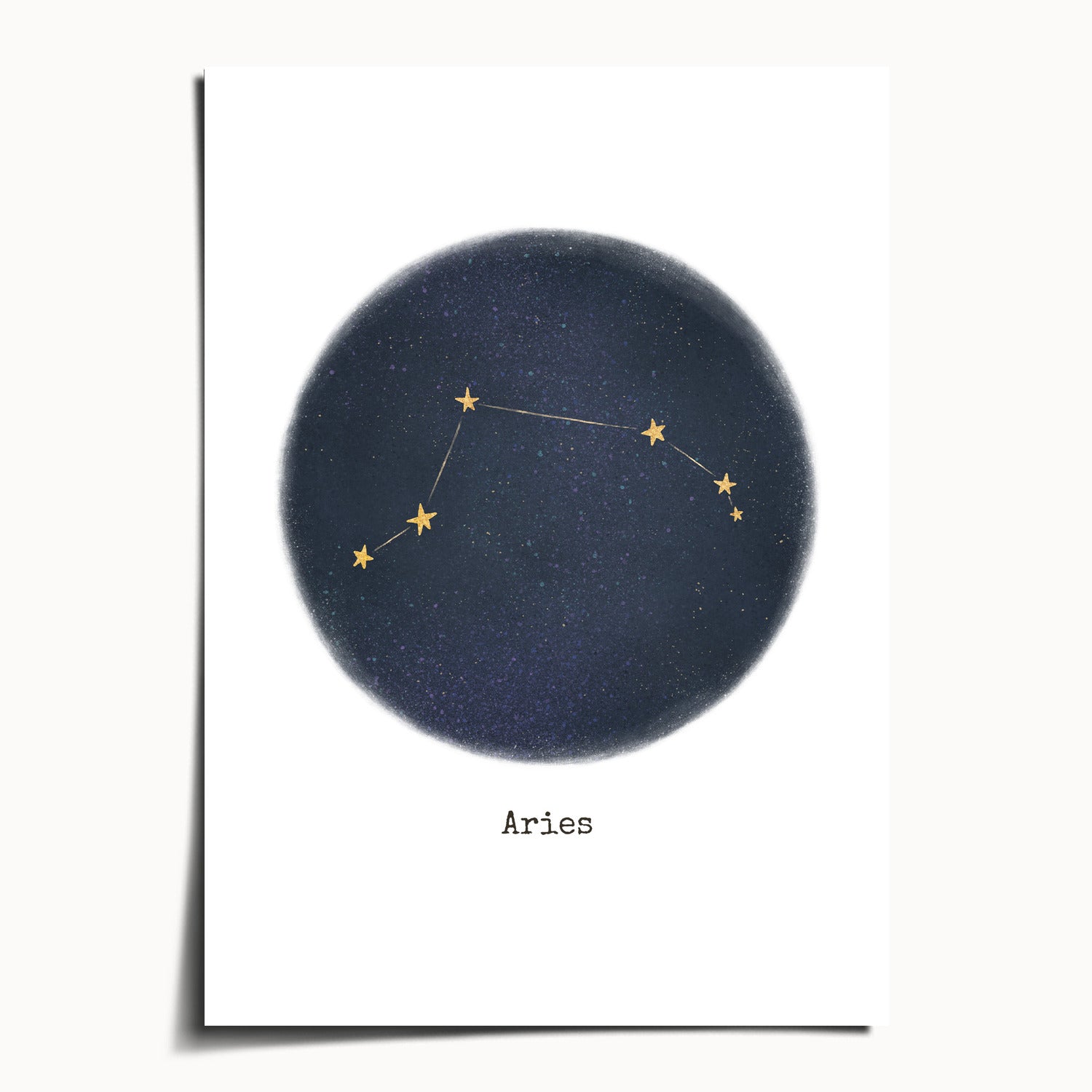 "Aries ♈" by Catherine Hébert - Aries Zodiac Constellation Fine Art Print - 5"x7" size