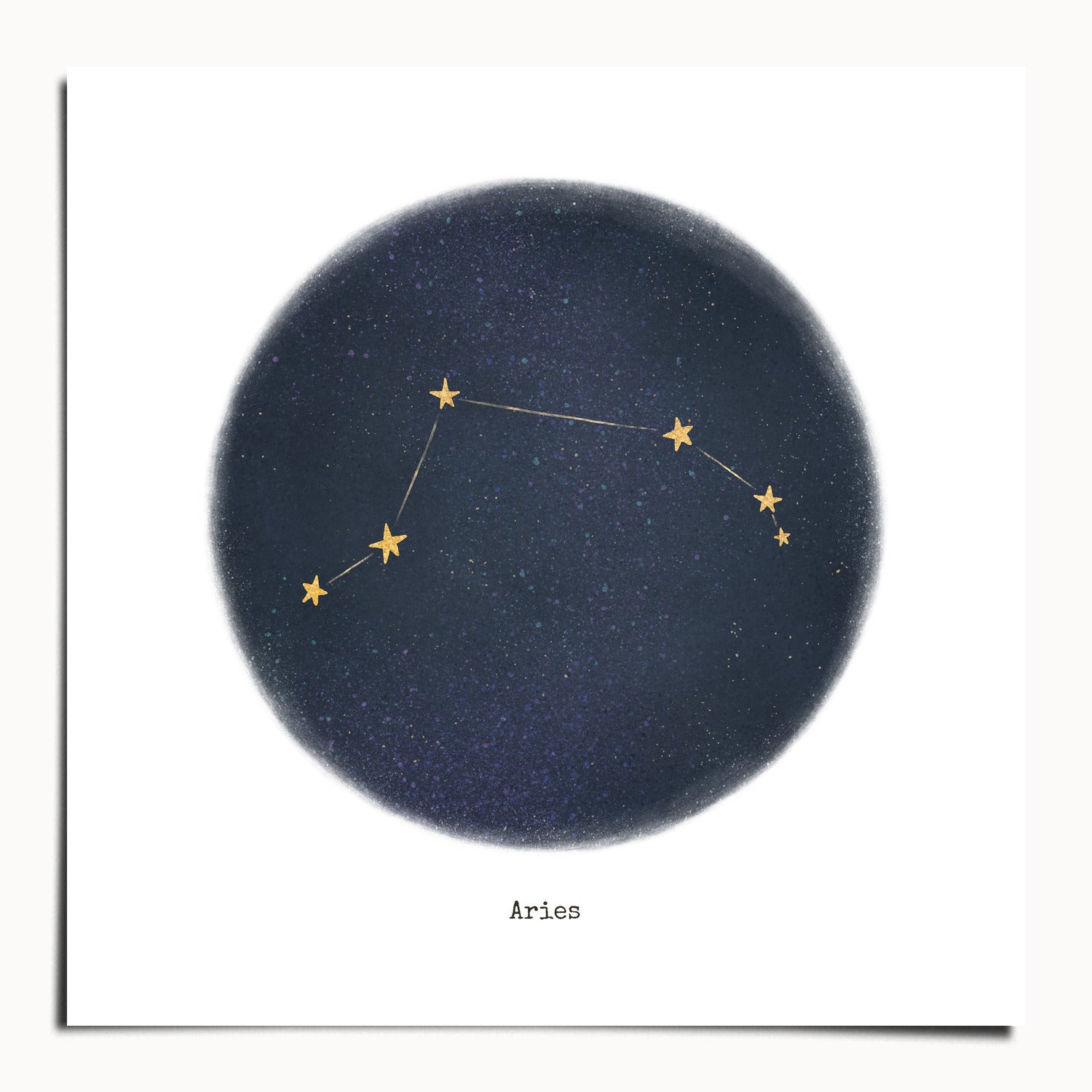 "Aries ♈" by Catherine Hébert - Aries Zodiac Constellation Fine Art Print - 9"x9" size