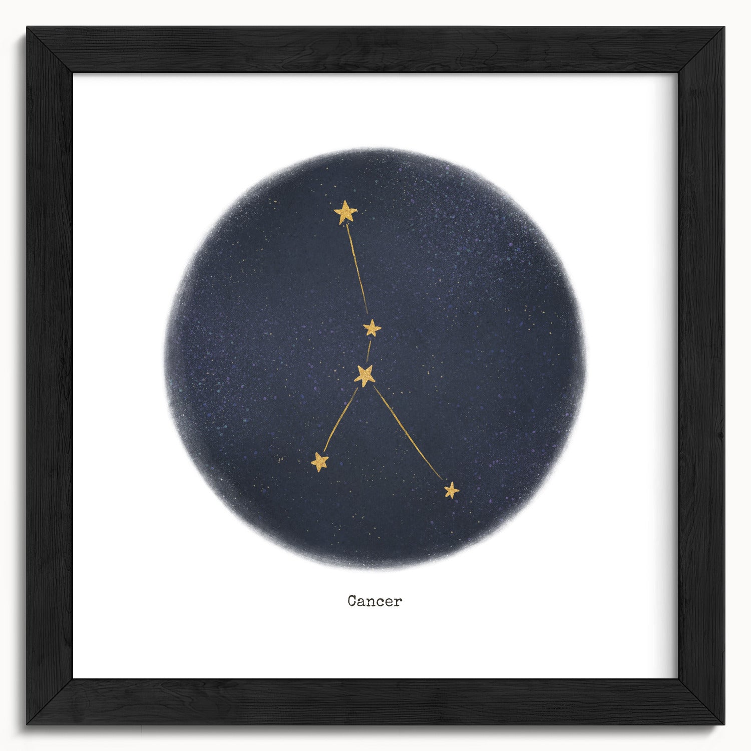 "Cancer ♋" by Catherine Hébert - Cancer Zodiac Constellation Fine Art Print - 10"x10" size