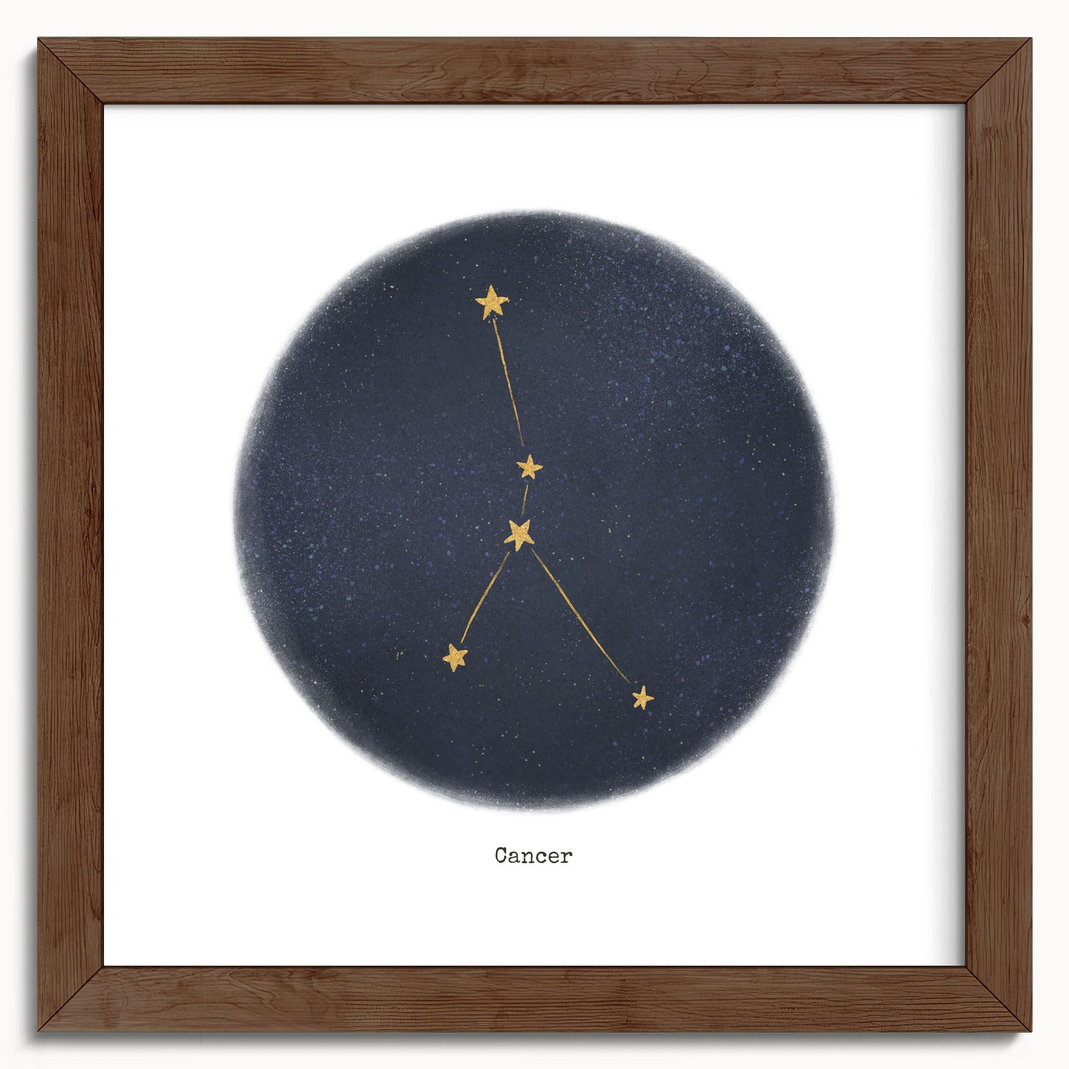 "Cancer ♋" by Catherine Hébert - Cancer Zodiac Constellation Fine Art Print - 10"x10" size