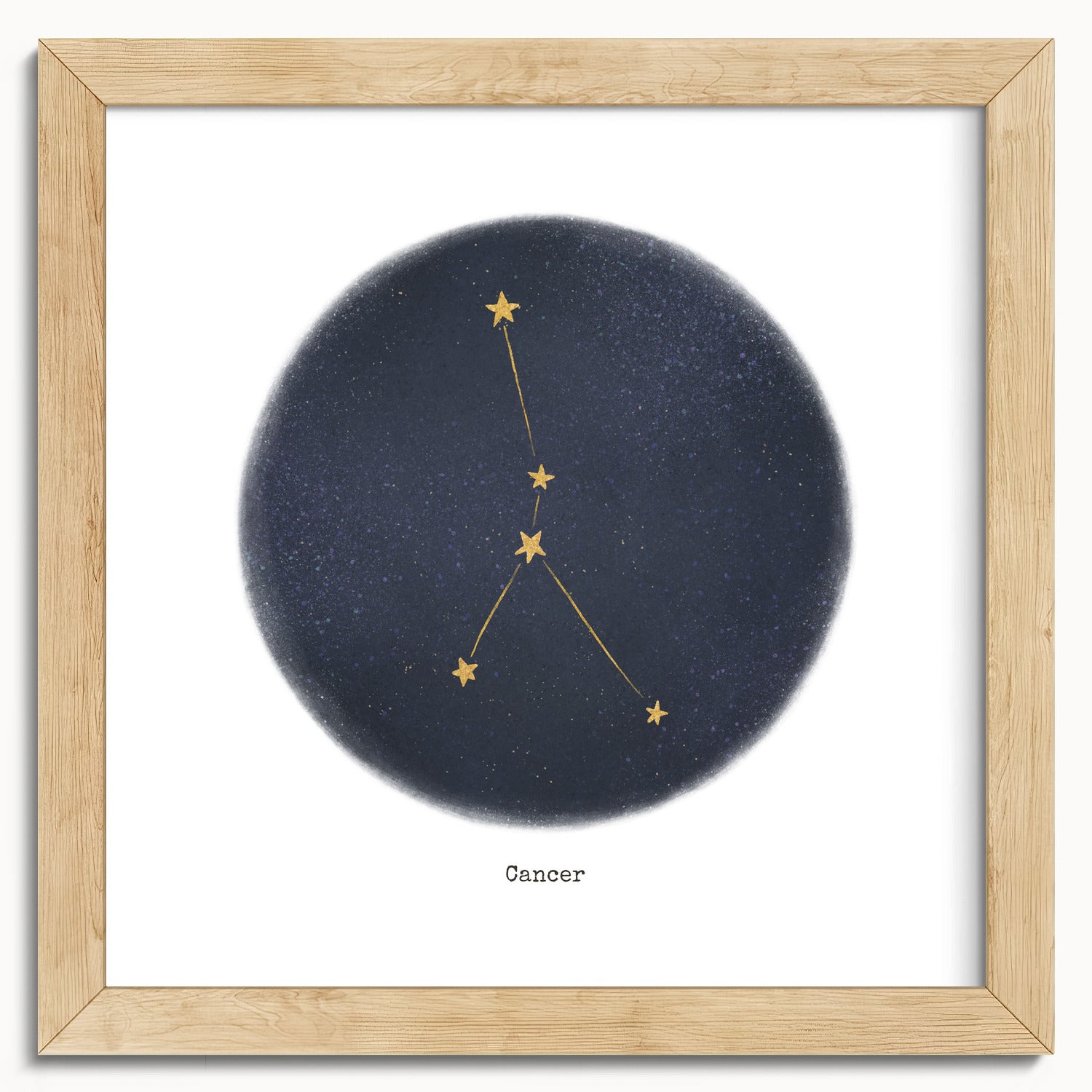 "Cancer ♋" by Catherine Hébert - Cancer Zodiac Constellation Fine Art Print - 10"x10" size