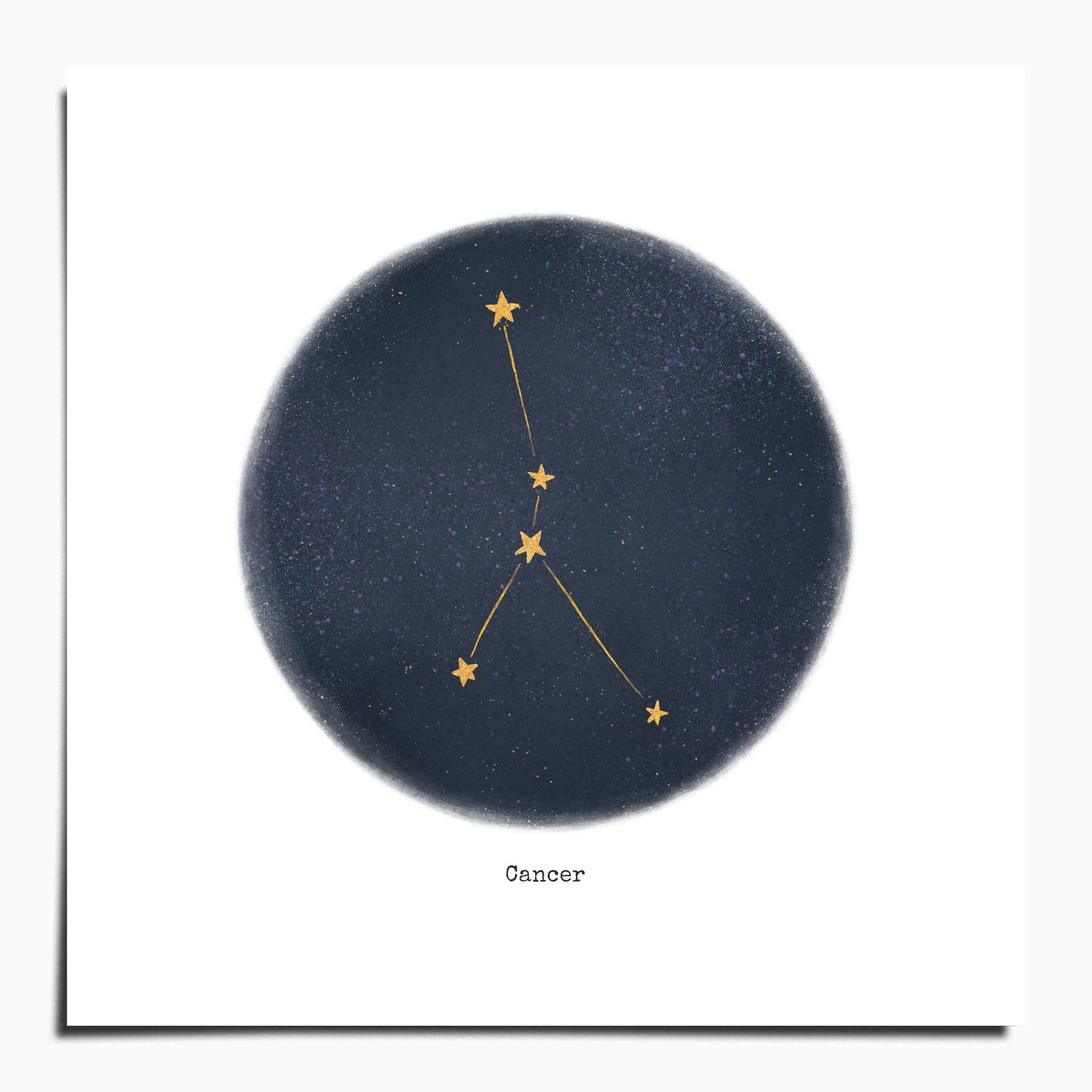"Cancer ♋" by Catherine Hébert - Cancer Zodiac Constellation Fine Art Print - 10"x10" size
