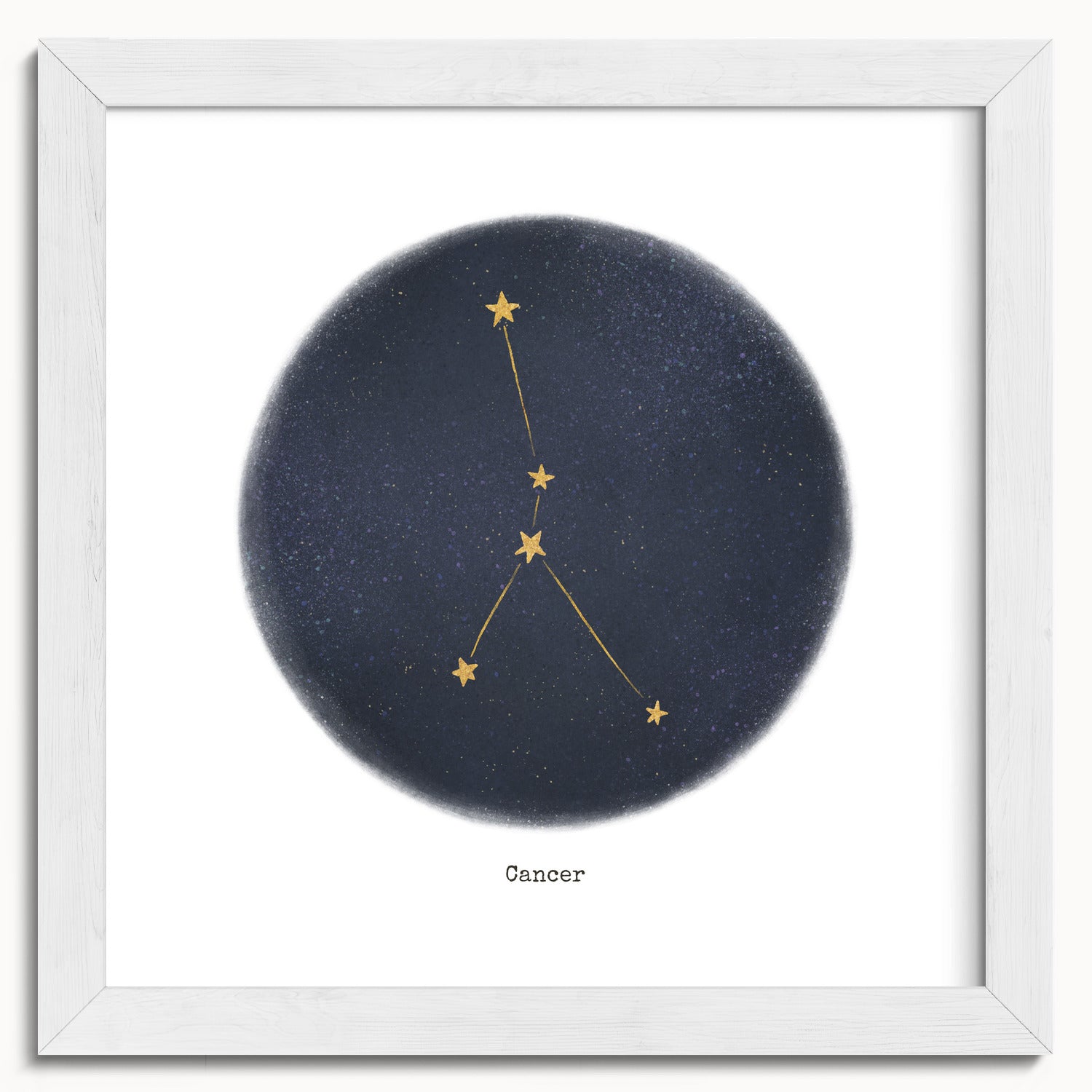 "Cancer ♋" by Catherine Hébert - Cancer Zodiac Constellation Fine Art Print - 10"x10" size