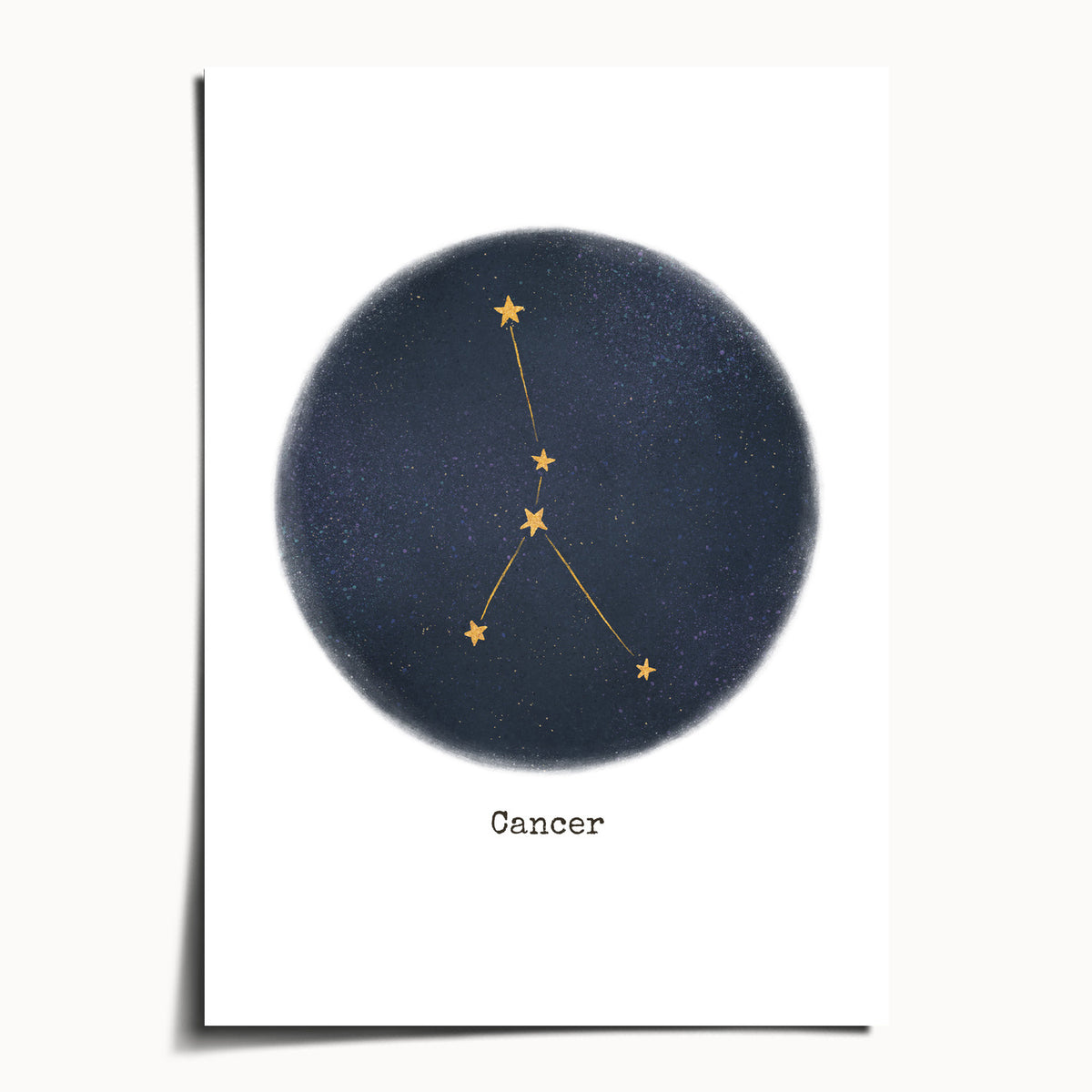 "Cancer ♋" by Catherine Hébert - Cancer Zodiac Constellation Art Print - 5"x7" size