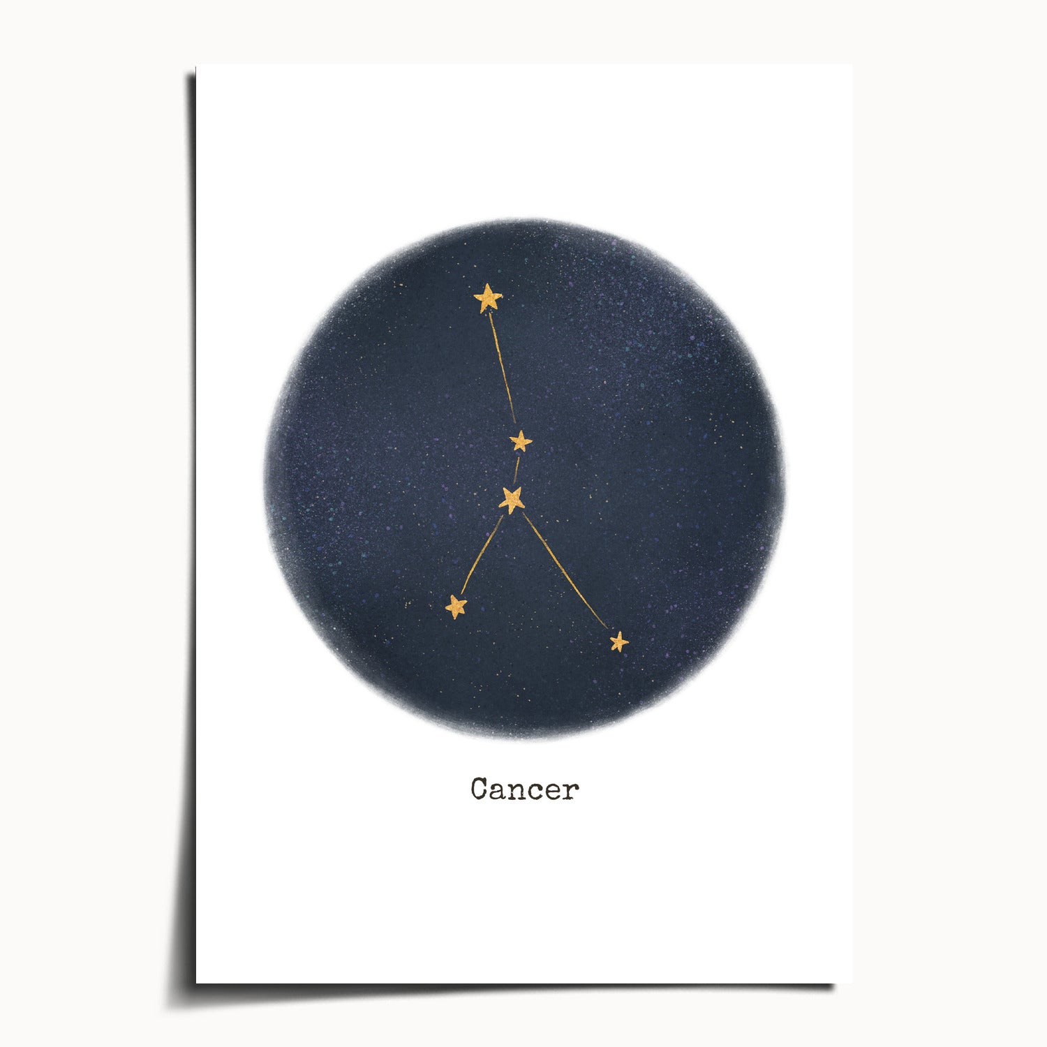 "Cancer ♋" by Catherine Hébert - Cancer Zodiac Constellation Art Print - 5"x7" size