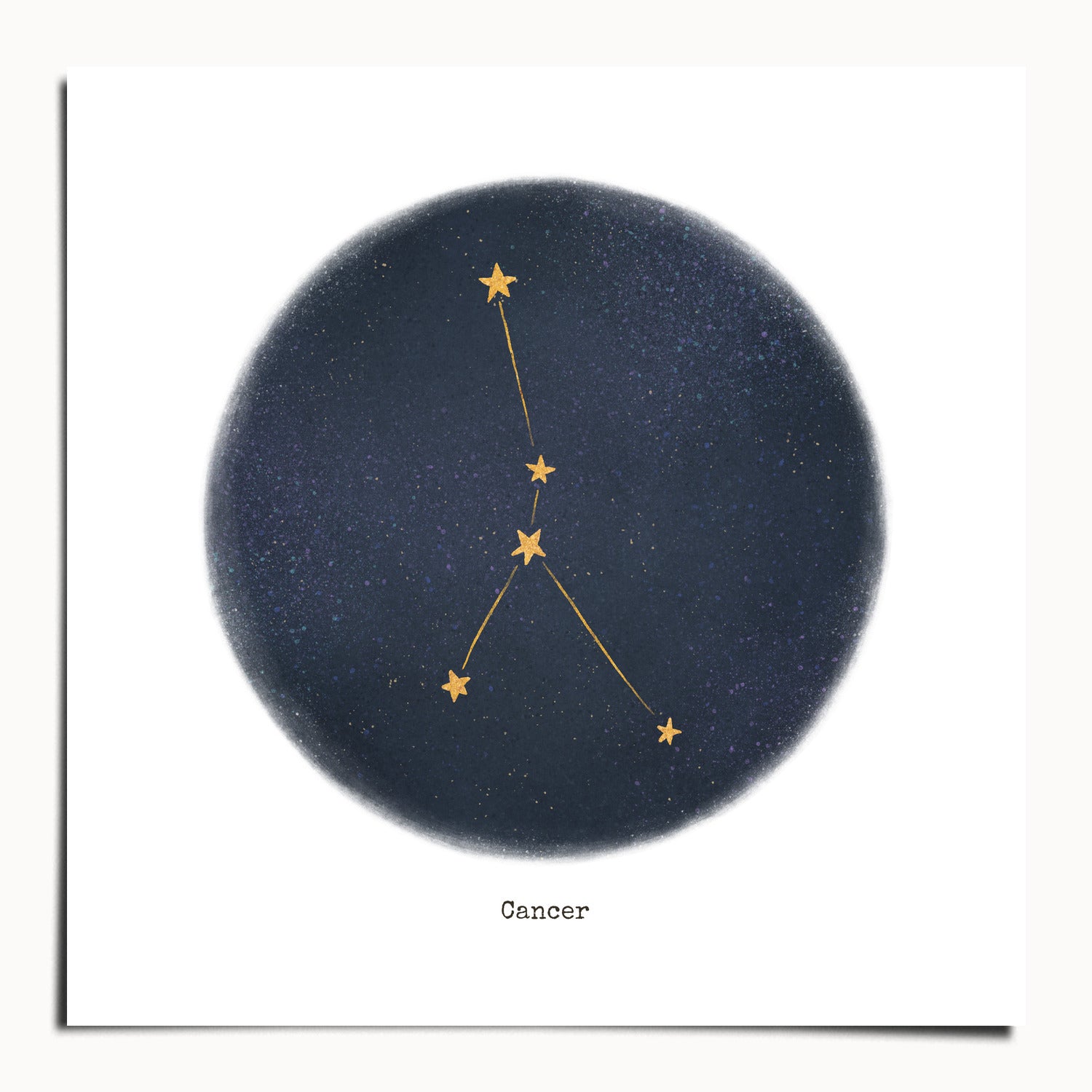 "Cancer ♋" by Catherine Hébert - Cancer Zodiac Constellation Fine Art Print - 9"x9" size