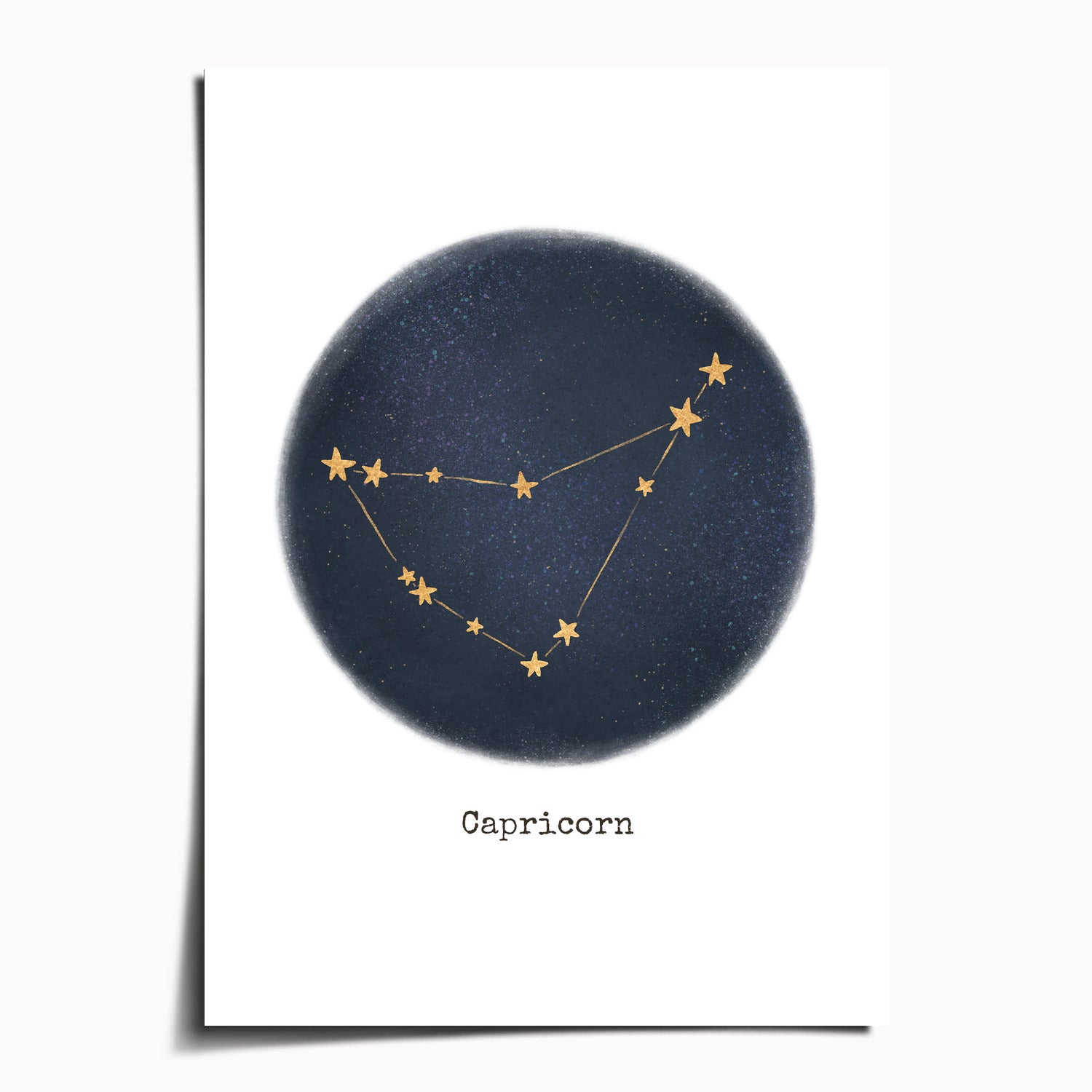 "Capricorn ♑" by Catherine Hébert - Capricorn Zodiac Constellation Art Print - 5"x7" size