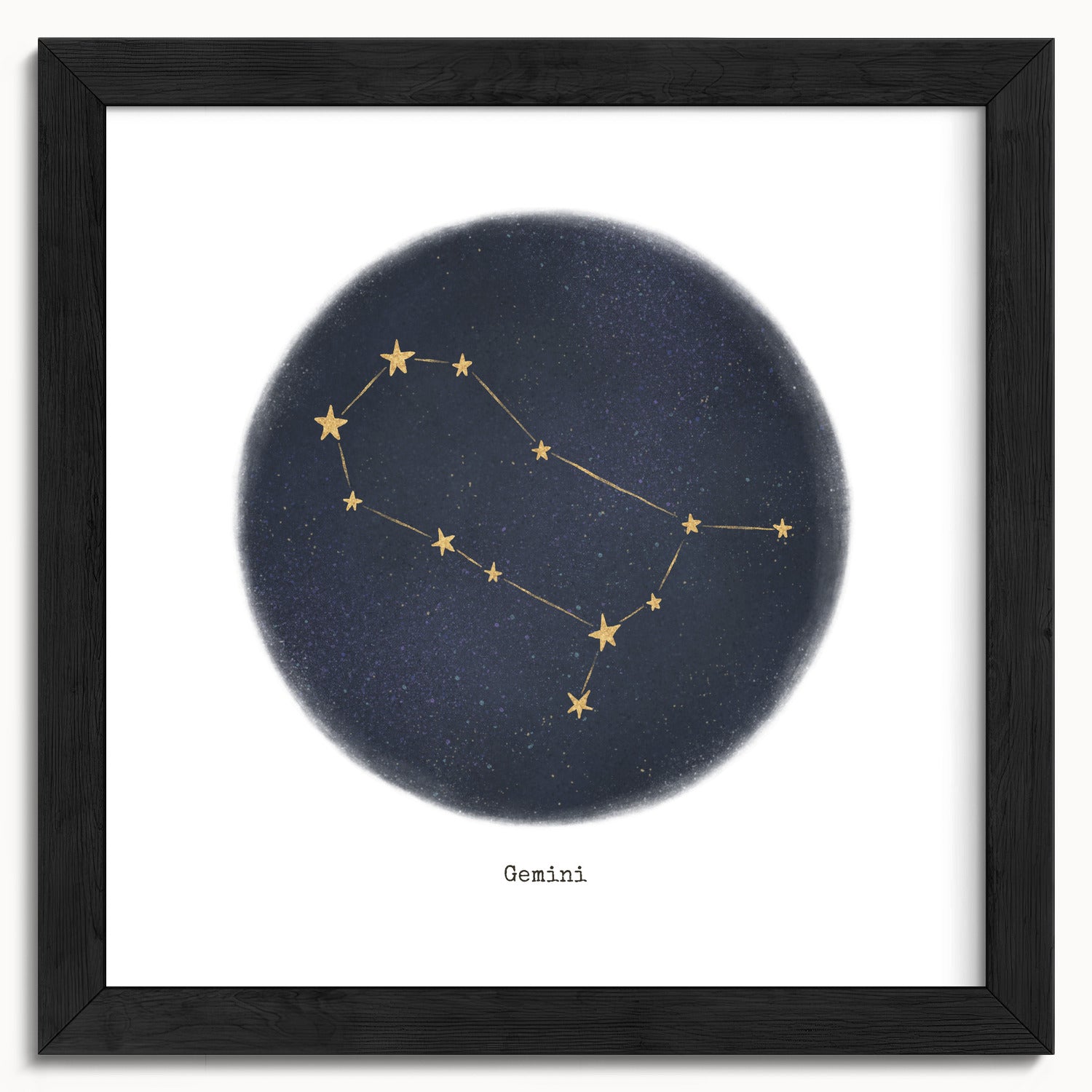 "Gemini ♊" by Catherine Hébert - Gemini Zodiac Constellation Fine Art Print - 10"x10" size