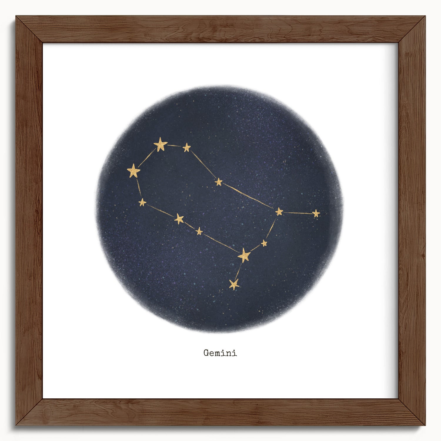 "Gemini ♊" by Catherine Hébert - Gemini Zodiac Constellation Fine Art Print - 10"x10" size