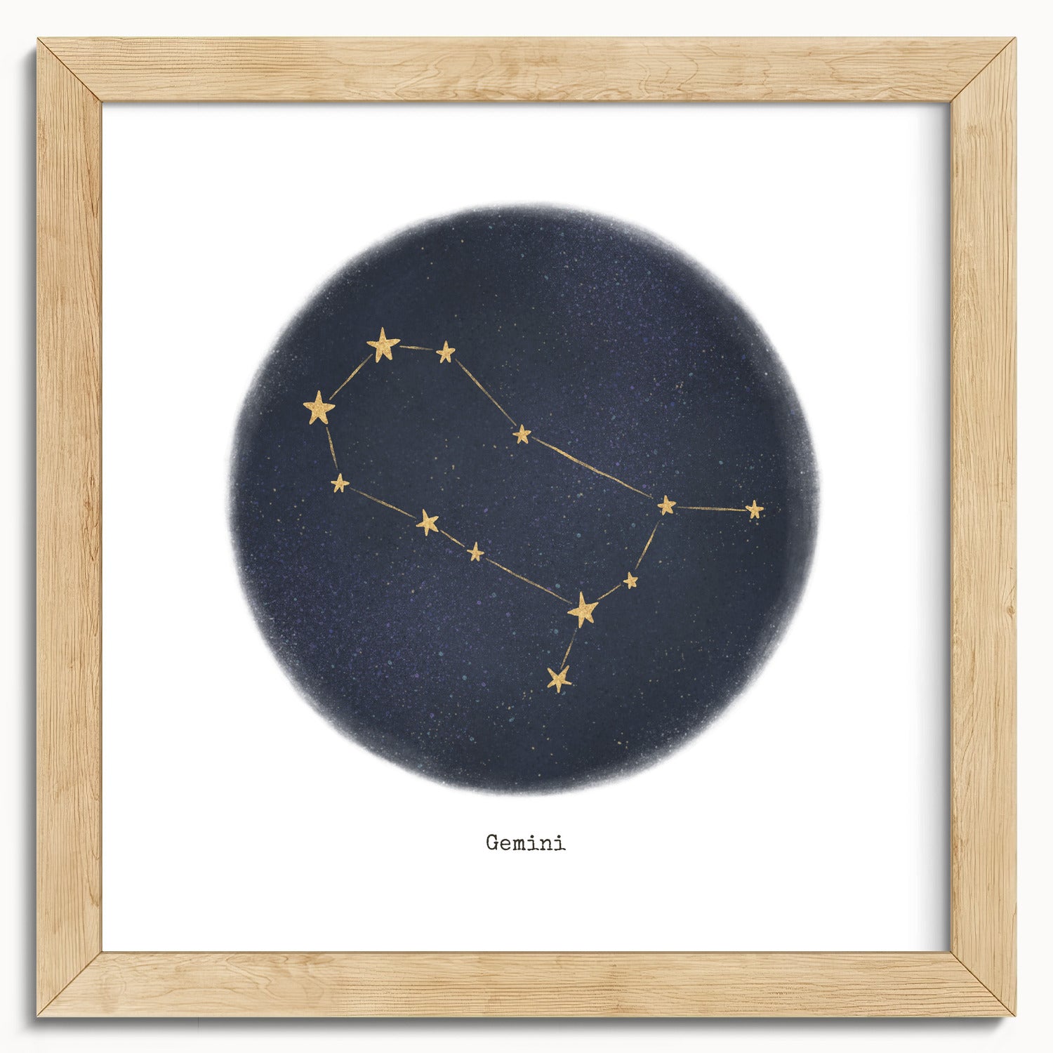 "Gemini ♊" by Catherine Hébert - Gemini Zodiac Constellation Fine Art Print - 10"x10" size