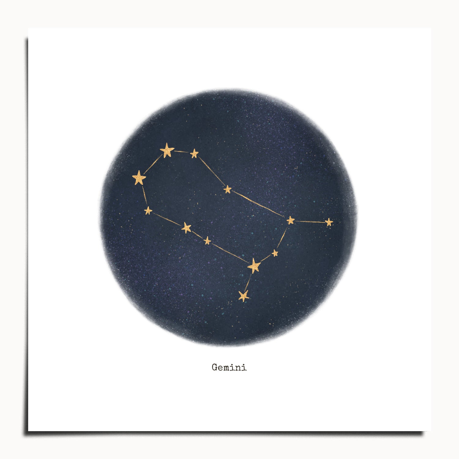 "Gemini ♊" by Catherine Hébert - Gemini Zodiac Constellation Fine Art Print - 10"x10" size