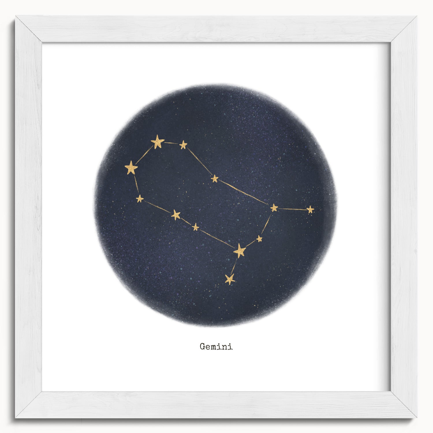 "Gemini ♊" by Catherine Hébert - Gemini Zodiac Constellation Fine Art Print - 10"x10" size