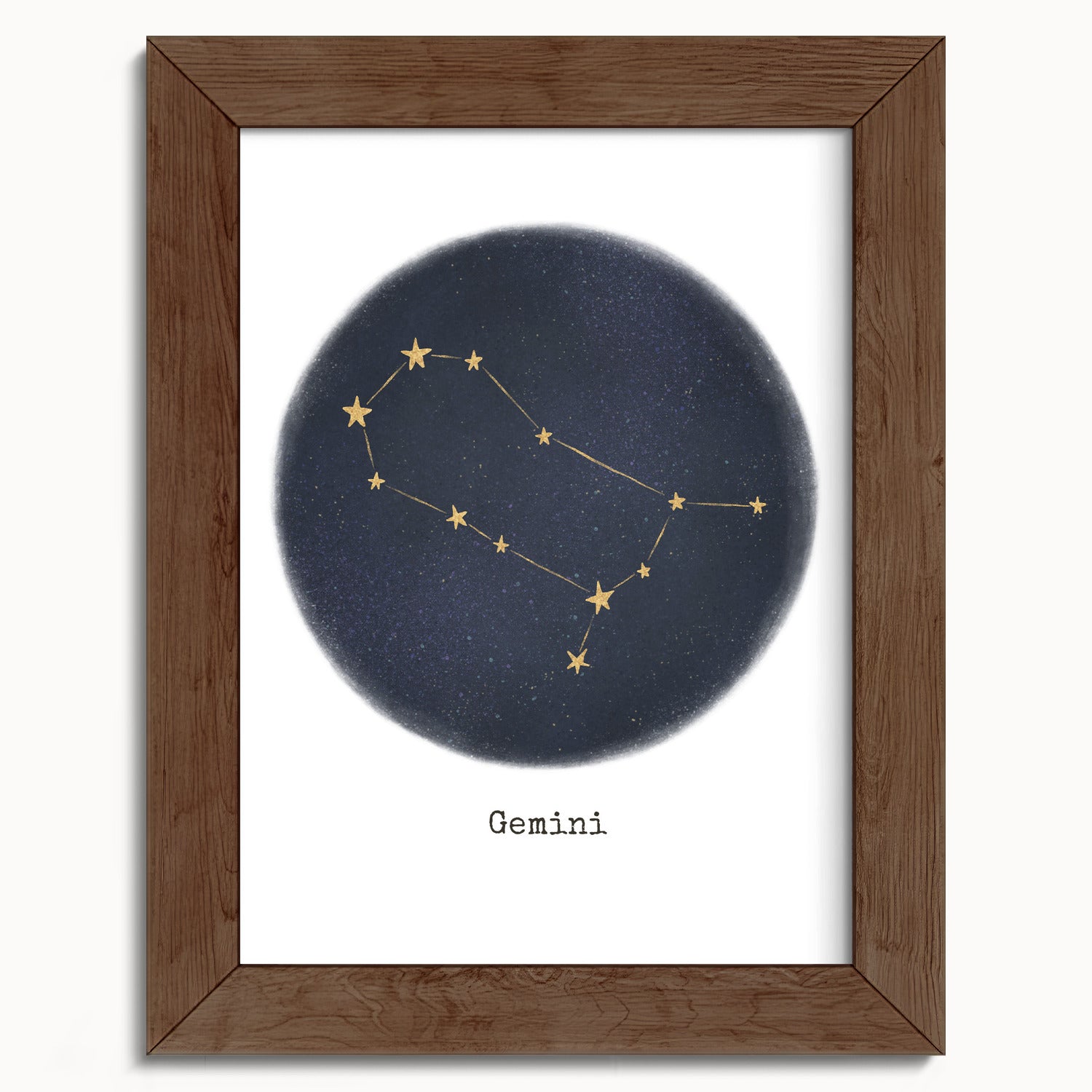 "Gemini ♊" by Catherine Hébert - Gemini Zodiac Constellation Fine Art Print - 5"x7" size