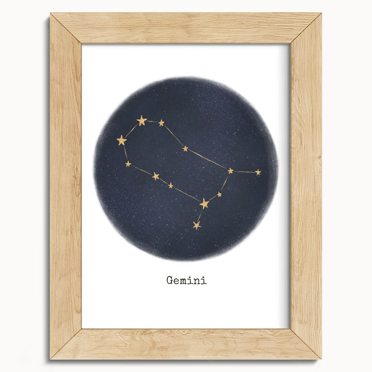 "Gemini ♊" by Catherine Hébert - Gemini Zodiac Constellation Fine Art Print - 5"x7" size