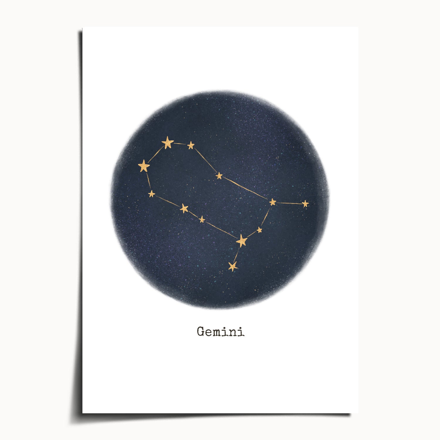 "Gemini ♊" by Catherine Hébert - Gemini Zodiac Constellation Fine Art Print - 5"x7" size