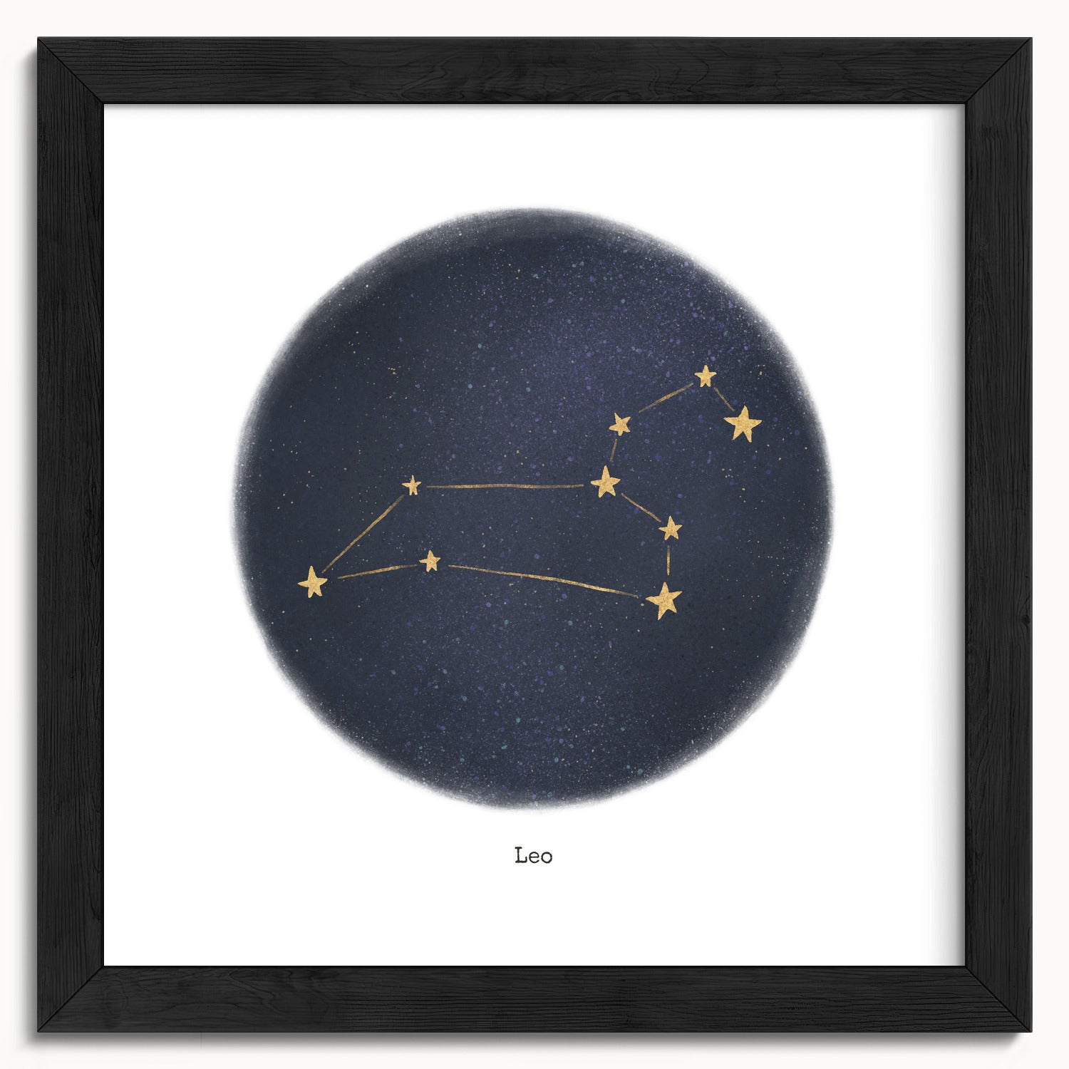 "Leo ♌" by Catherine Hébert - Leo Zodiac Constellation Fine Art Print - 10"x10" size