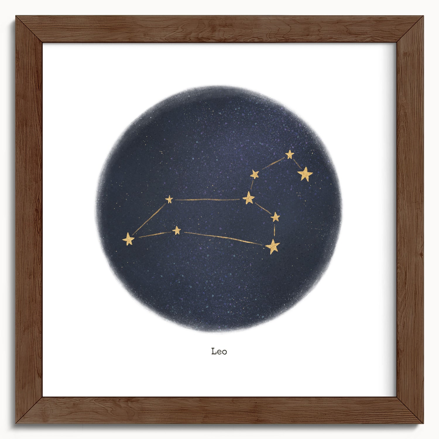 "Leo ♌" by Catherine Hébert - Leo Zodiac Constellation Fine Art Print - 10"x10" size