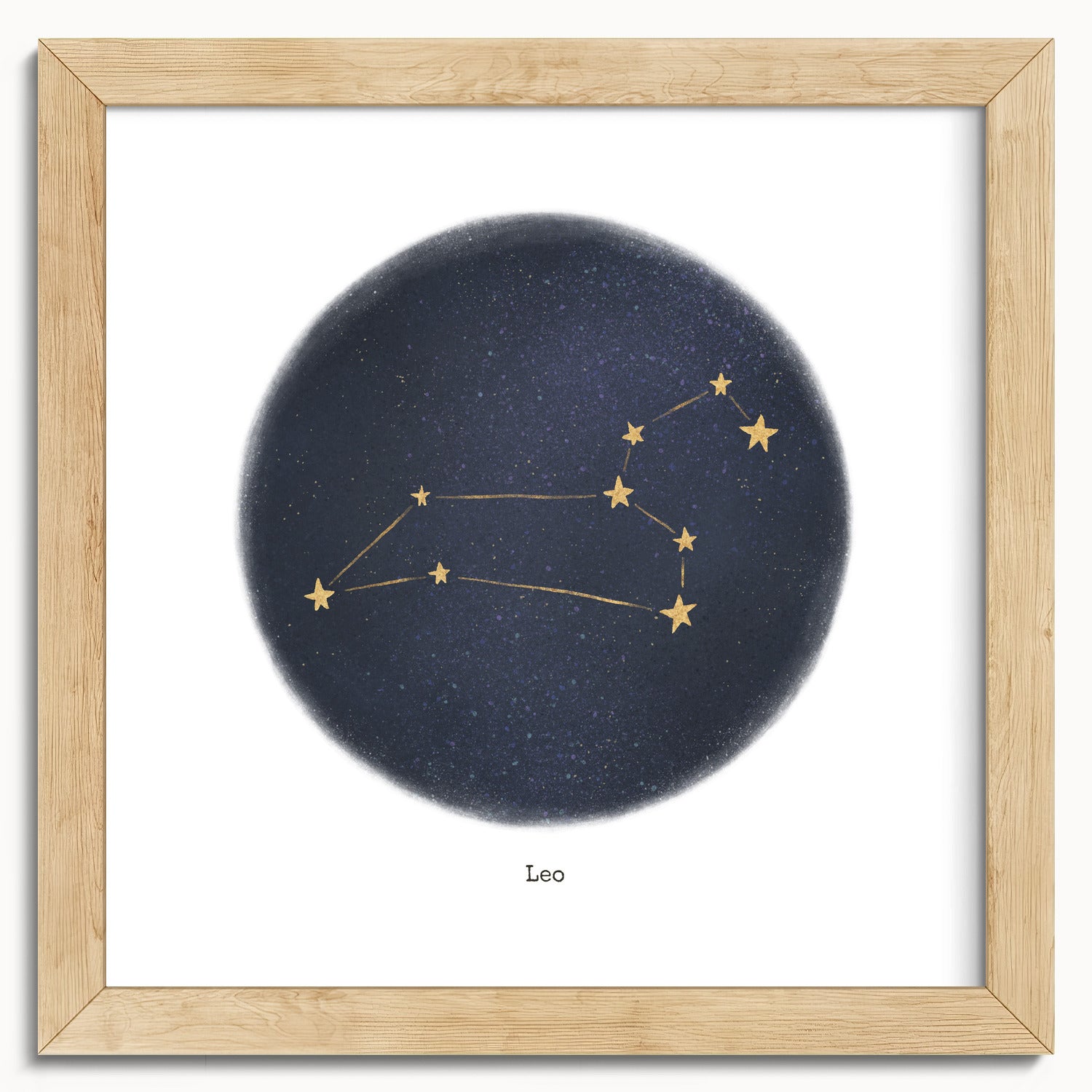 "Leo ♌" by Catherine Hébert - Leo Zodiac Constellation Fine Art Print - 10"x10" size