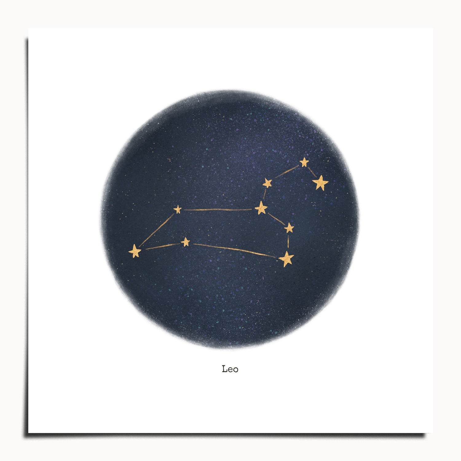 "Leo ♌" by Catherine Hébert - Leo Zodiac Constellation Fine Art Print - 10"x10" size