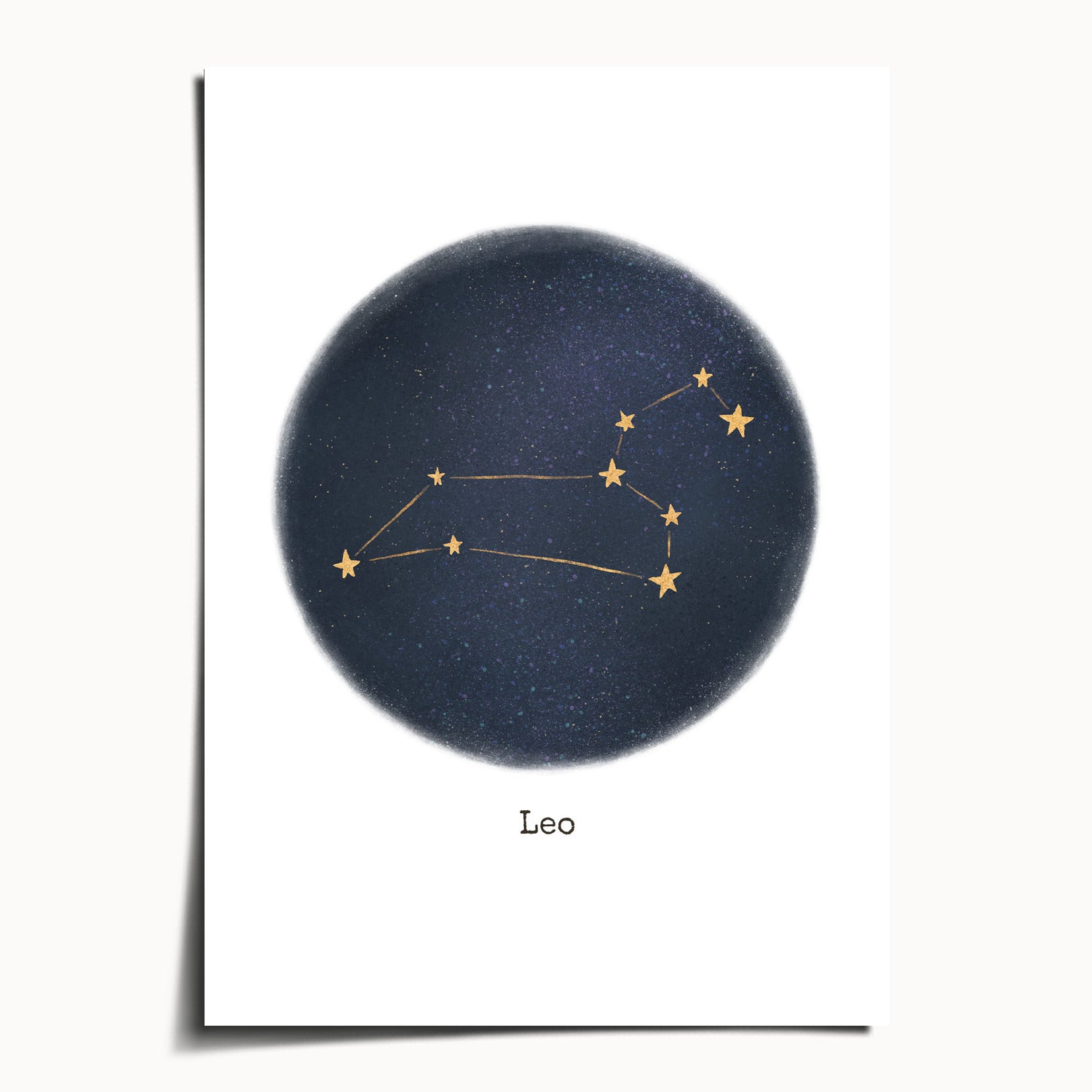 "Leo ♌" by Catherine Hébert - Leo Zodiac Constellation Fine Art Print - 5"x7" size