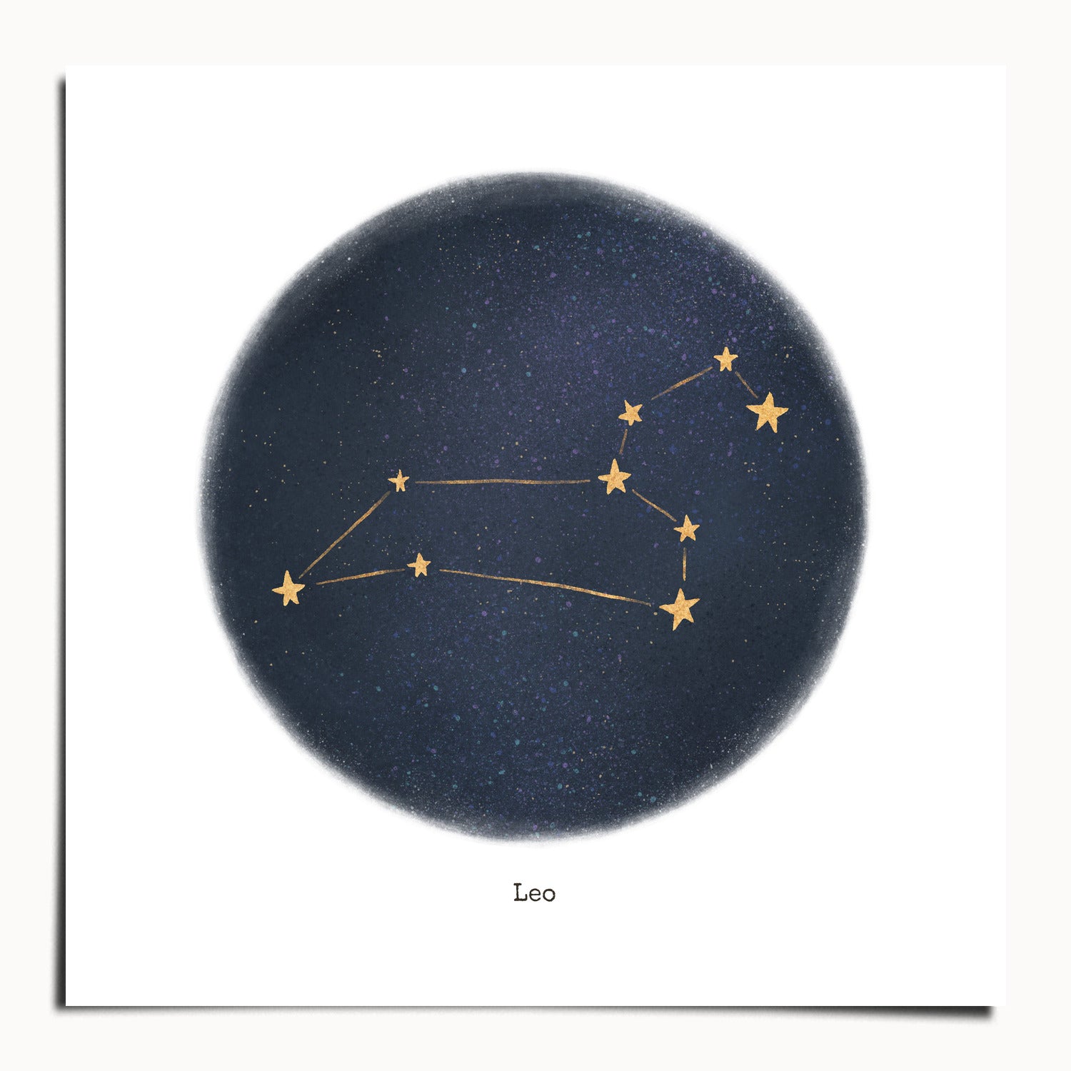 "Leo ♌" by Catherine Hébert - Leo Zodiac Constellation Fine Art Print - 9"x9" size