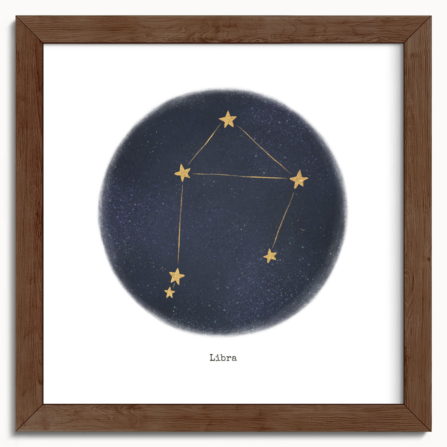 "Libra ♎" by Catherine Hébert - Libra Zodiac Constellation Fine Art Print - 10"x10" size
