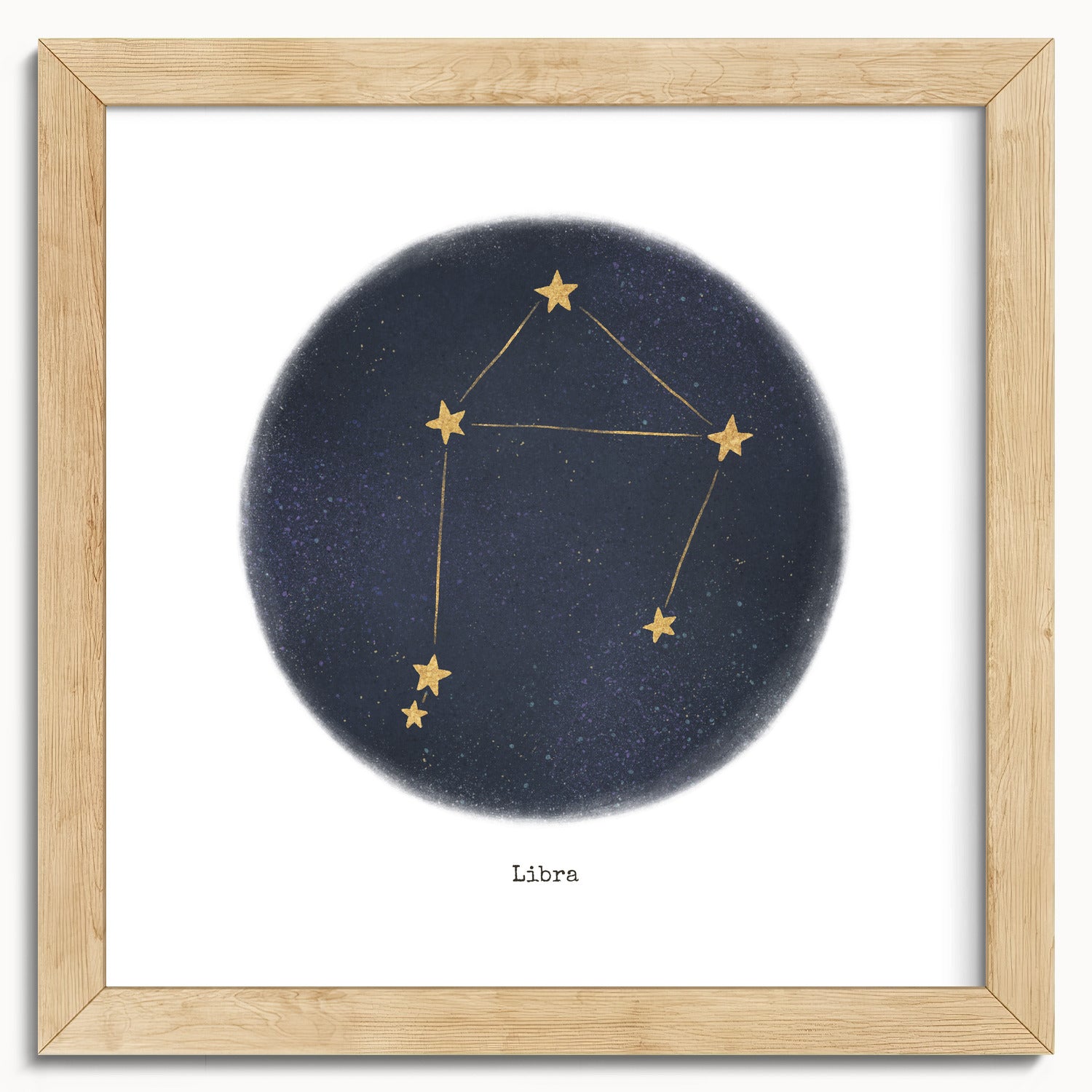 "Libra ♎" by Catherine Hébert - Libra Zodiac Constellation Fine Art Print - 10"x10" size