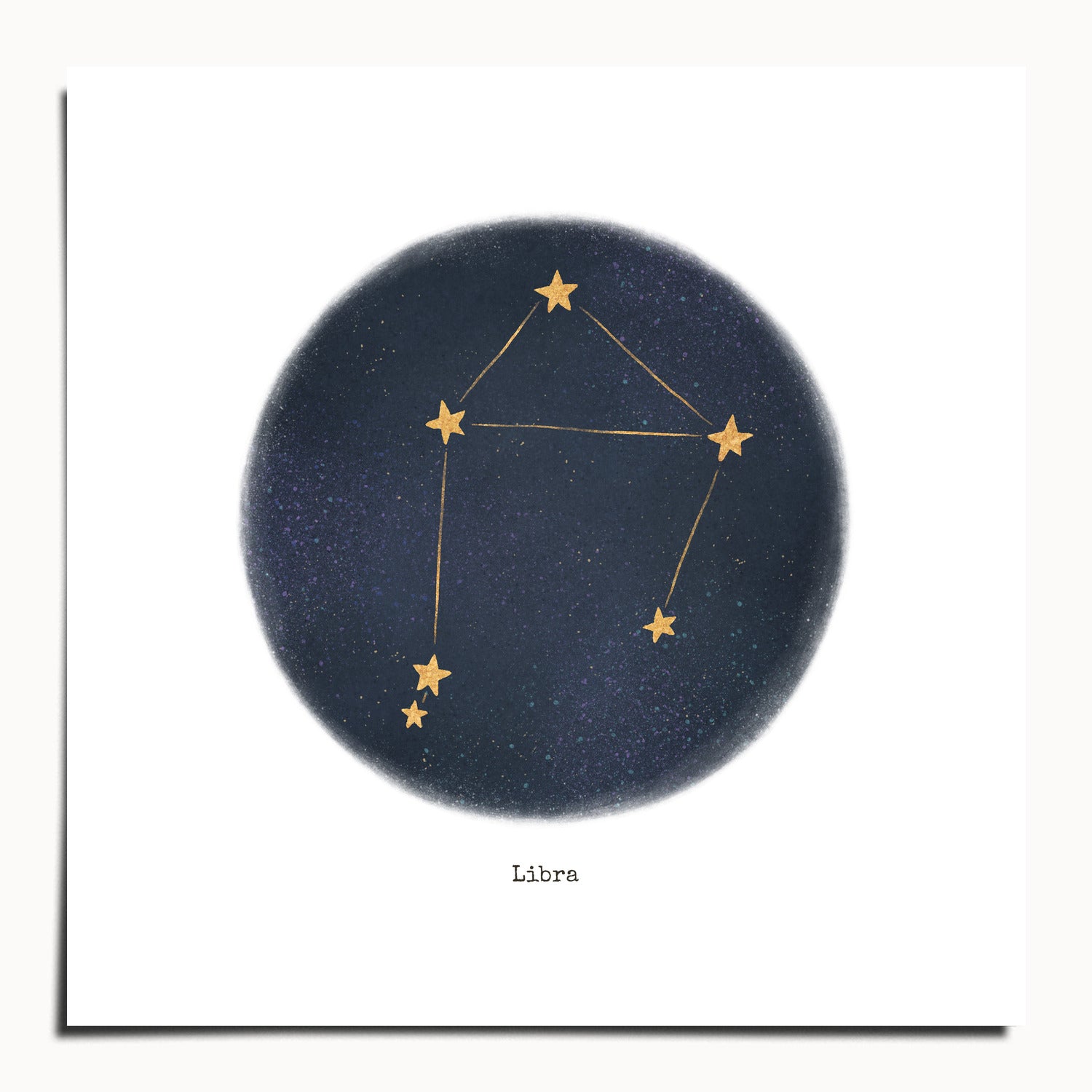 "Libra ♎" by Catherine Hébert - Libra Zodiac Constellation Fine Art Print - 10"x10" size