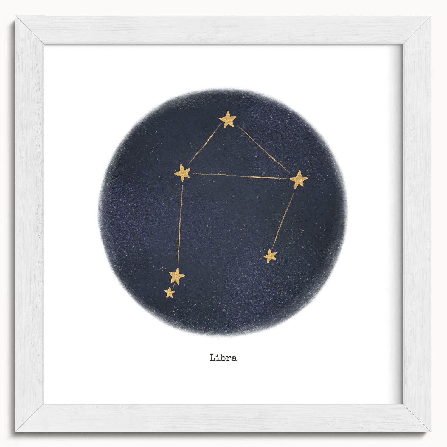 "Libra ♎" by Catherine Hébert - Libra Zodiac Constellation Fine Art Print - 10"x10" size