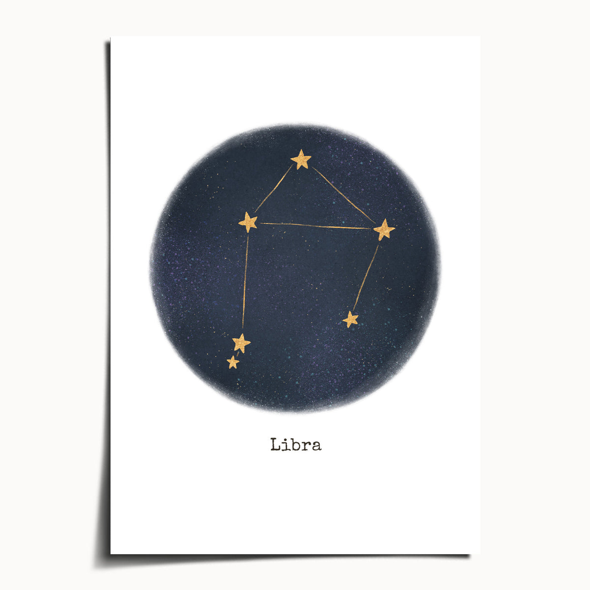 "Libra ♎" by Catherine Hébert - Libra Zodiac Constellation Art Print - 5"x7" size