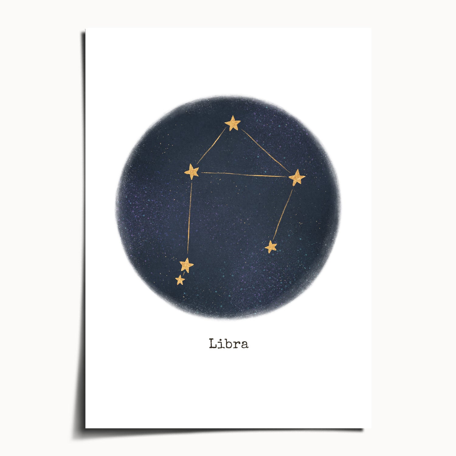 "Libra ♎" by Catherine Hébert - Libra Zodiac Constellation Art Print - 5"x7" size